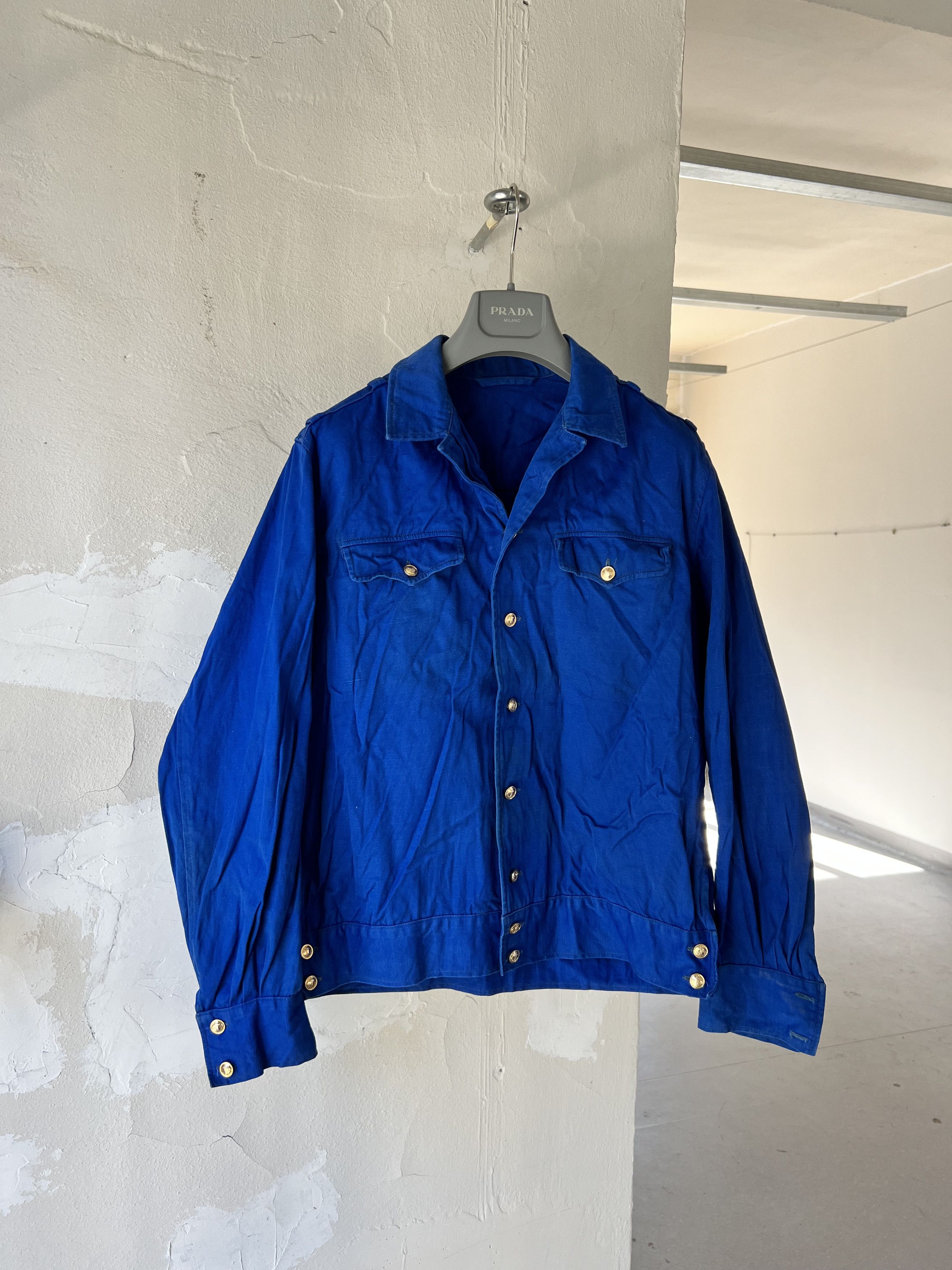 Other Retro 1960s 70s Indigo Button Sea Navy USA Shirt Jacket Size US XL / EU 56 / 4 - 1 Thumbnail