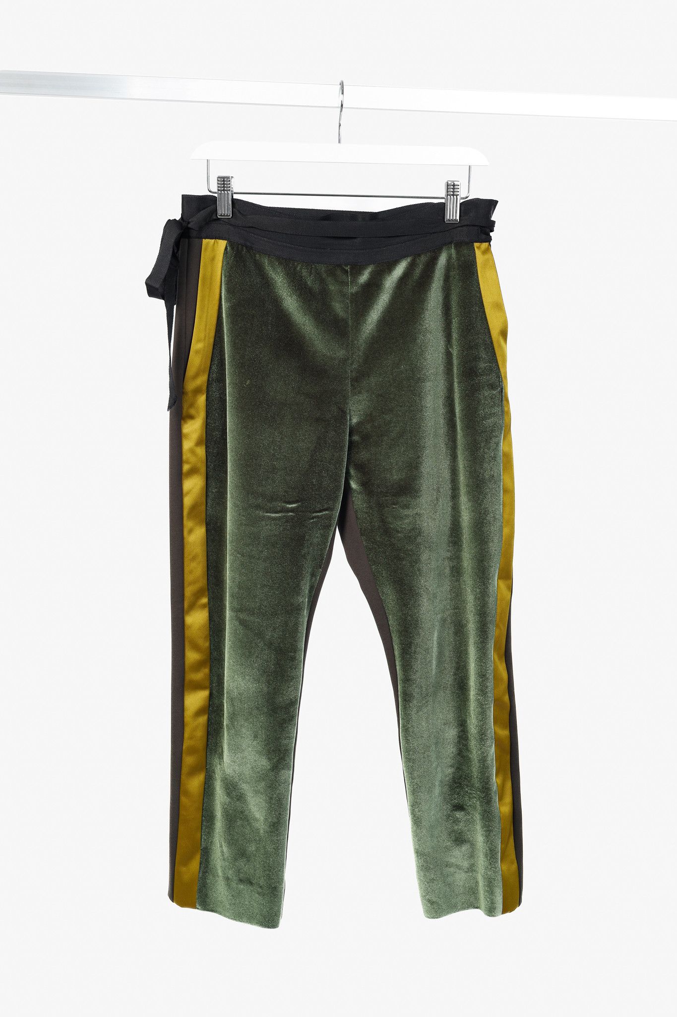 Other UNTTLD AW/18 Rafael Green Velvet Satin-Trim Trousers Size 28" / US 6 / IT 42 - 1 Thumbnail