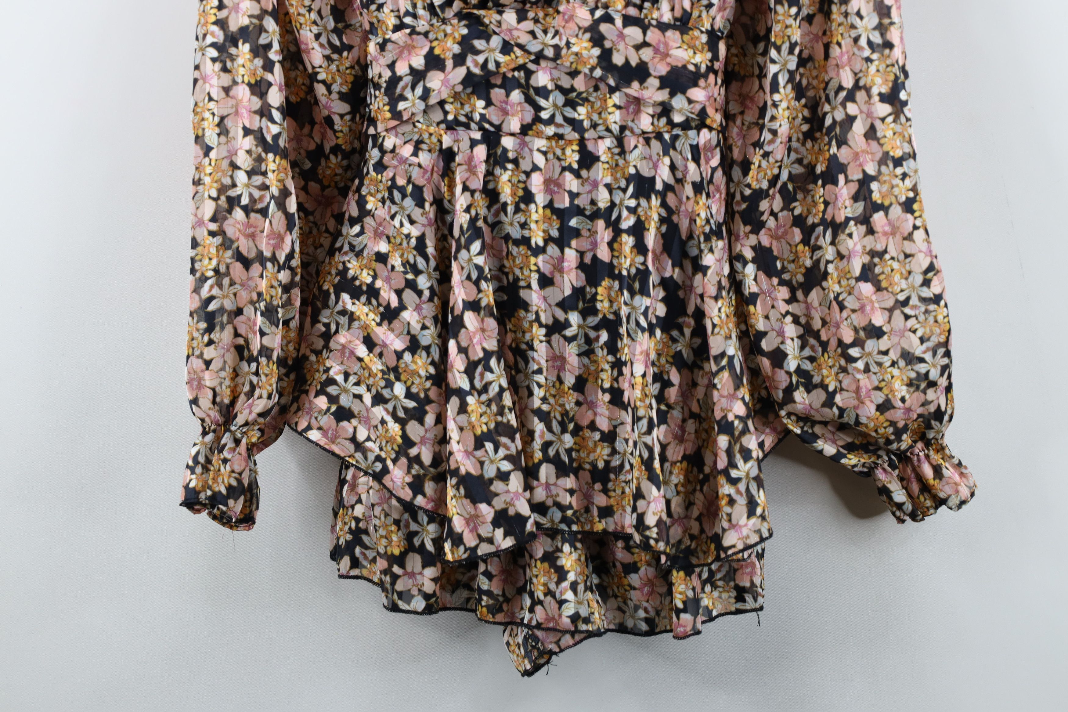 Vintage Vintage Y2K Sheer Ruffled Flower Tie Romper Mini Dress USA Size S / US 4 / IT 40 - 3 Thumbnail