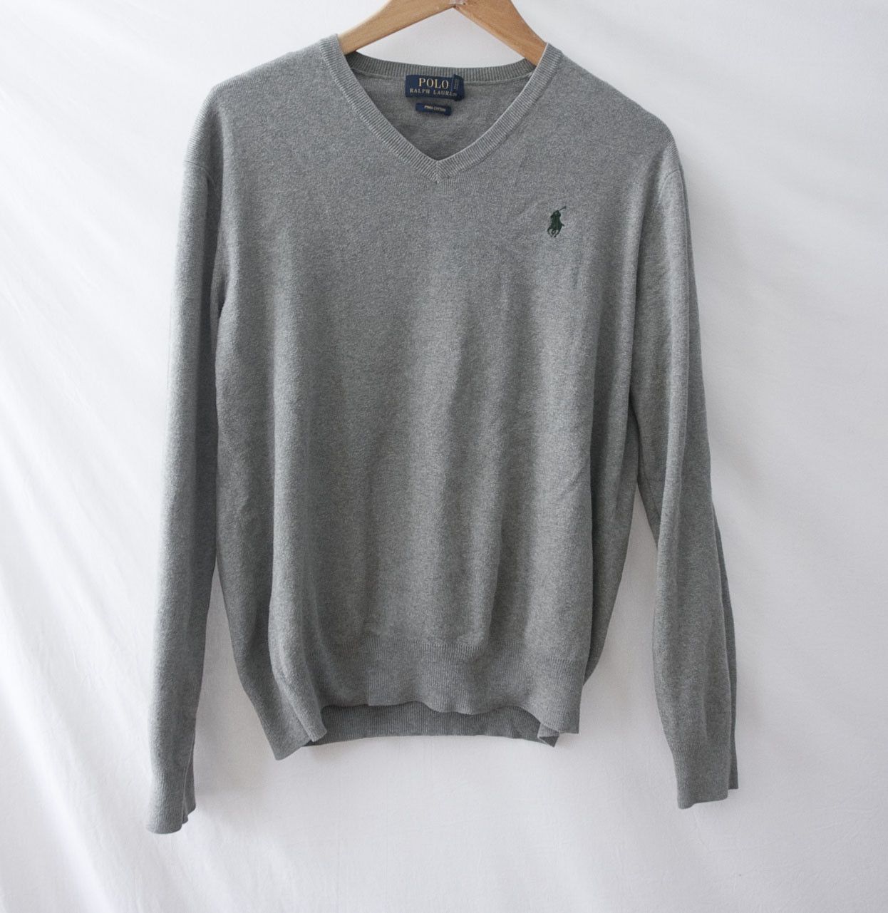 Polo Ralph Lauren Ralph Lauren Sweater V Neck Pima Cotton Size S Pale Gray Size US S / EU 44-46 / 1 - 2 Thumbnail