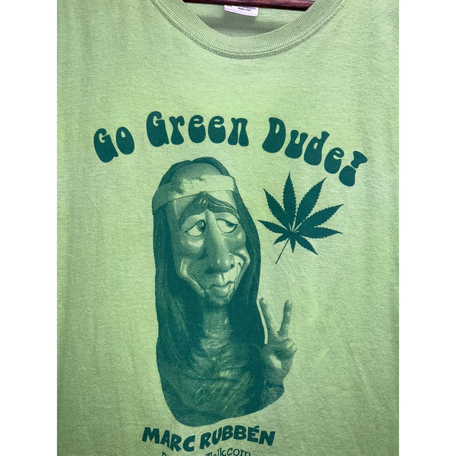 Gildan Vintage Marc Rubben Shirt Go Green Dude Dummy Talk Weed Tee Size US XXL / EU 58 / 5 - 2 Thumbnail