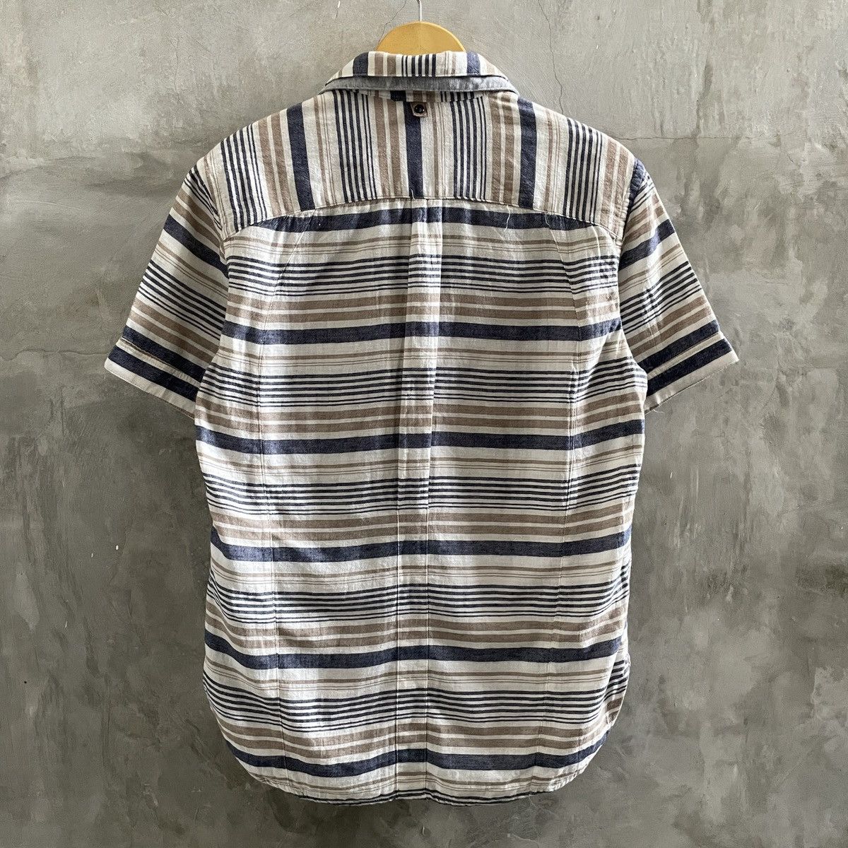 If Six Was Nine × Le Grande Bleu (L.G.B.) × PPFM PPFM Eastern Rock double collar stripes shirt Size US L / EU 52-54 / 3 - 2 Thumbnail