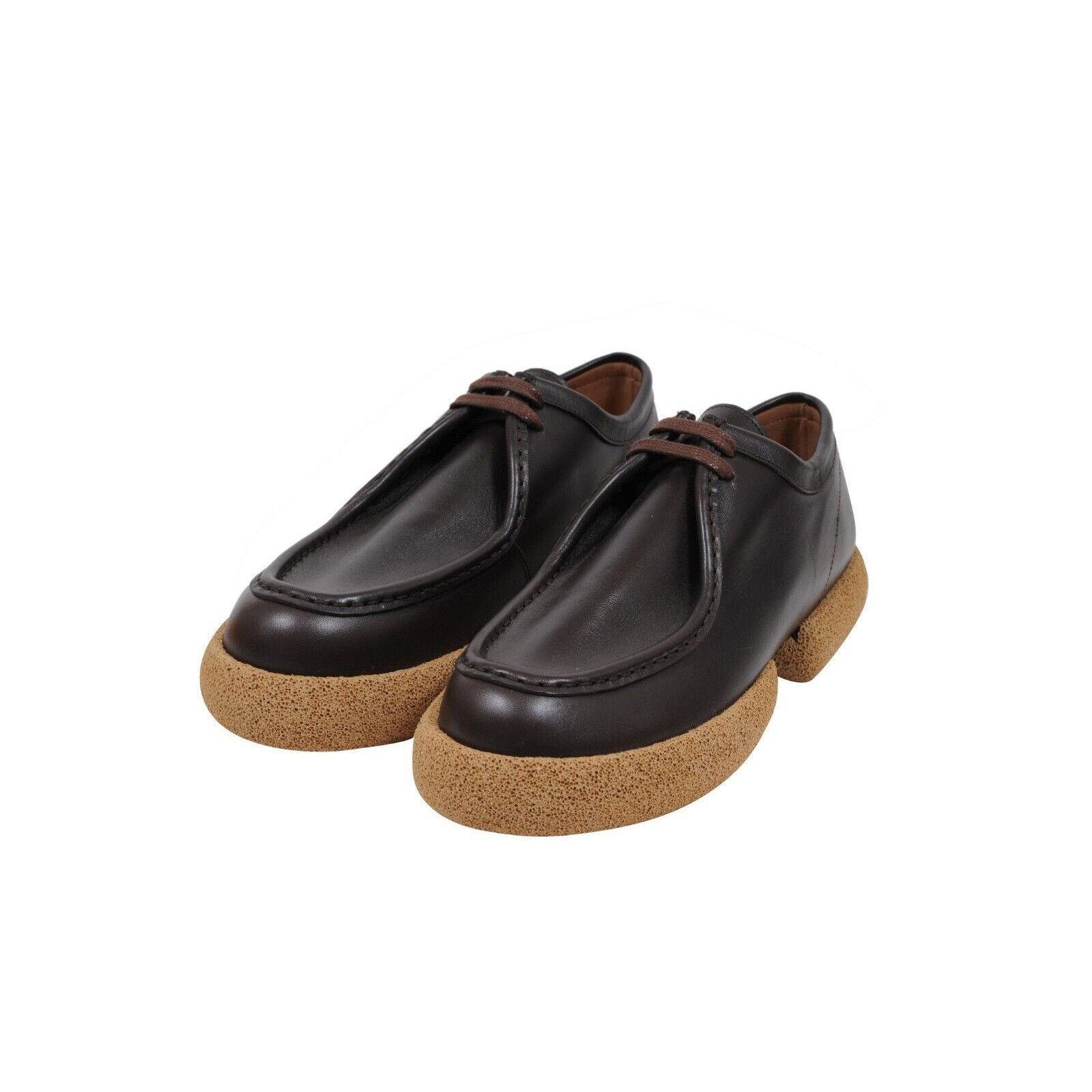 Dries Van Noten Brown Leather Chunky Cork Sole Platform Derby - 01854 Size US 11.5 / EU 44-45 - 5 Thumbnail