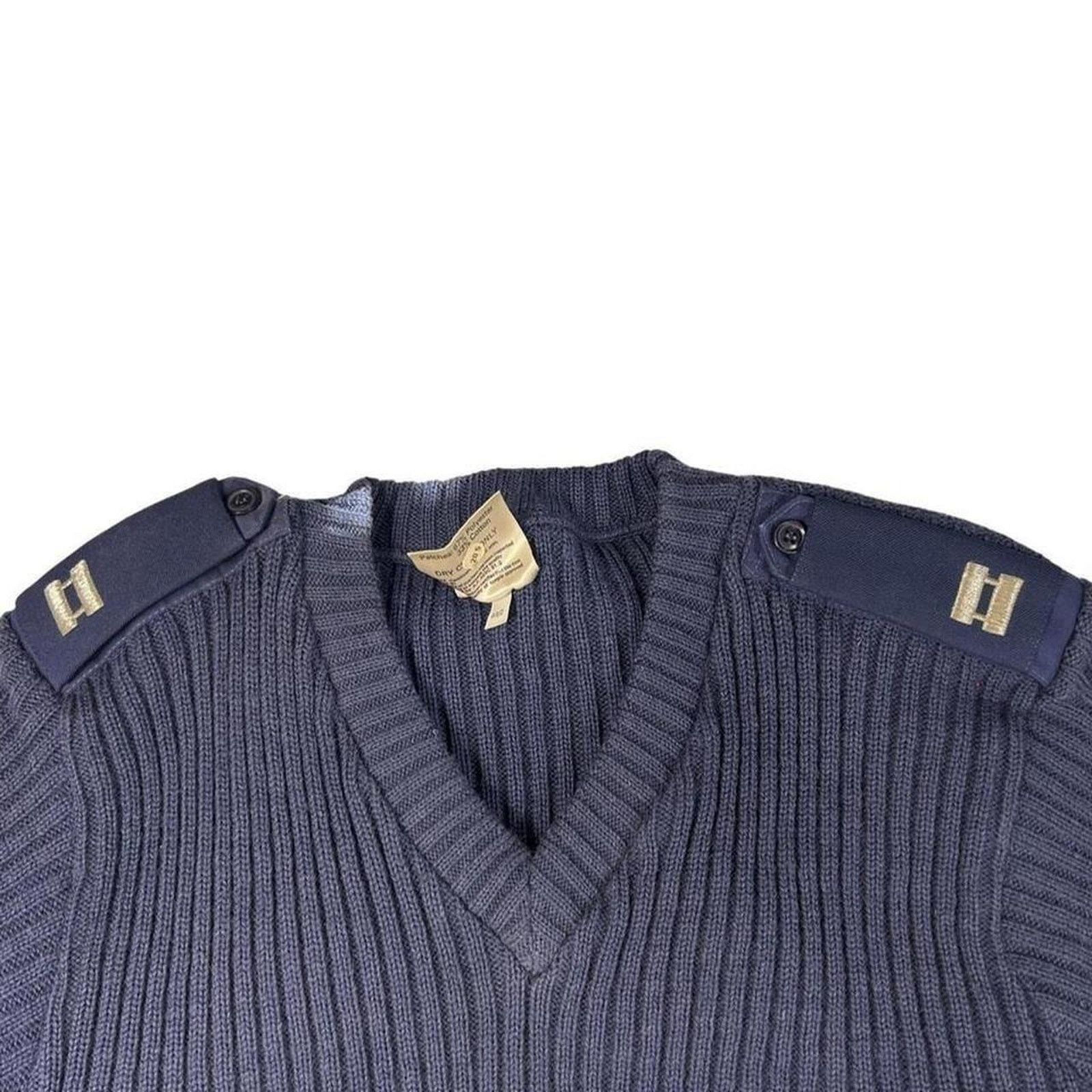 Vintage Vintage military sweater 70s wool navy sz 46 / m Size US M / EU 48-50 / 2 - 4 Thumbnail