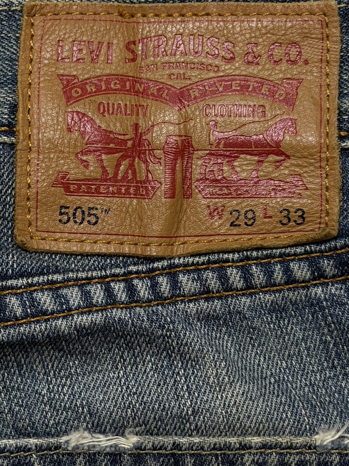 Levi's Vintage Clothing Vintage Y2K Levis 505 Blue Faded Wash Whiskers Distressed Size US 30 / EU 46 - 6 Thumbnail