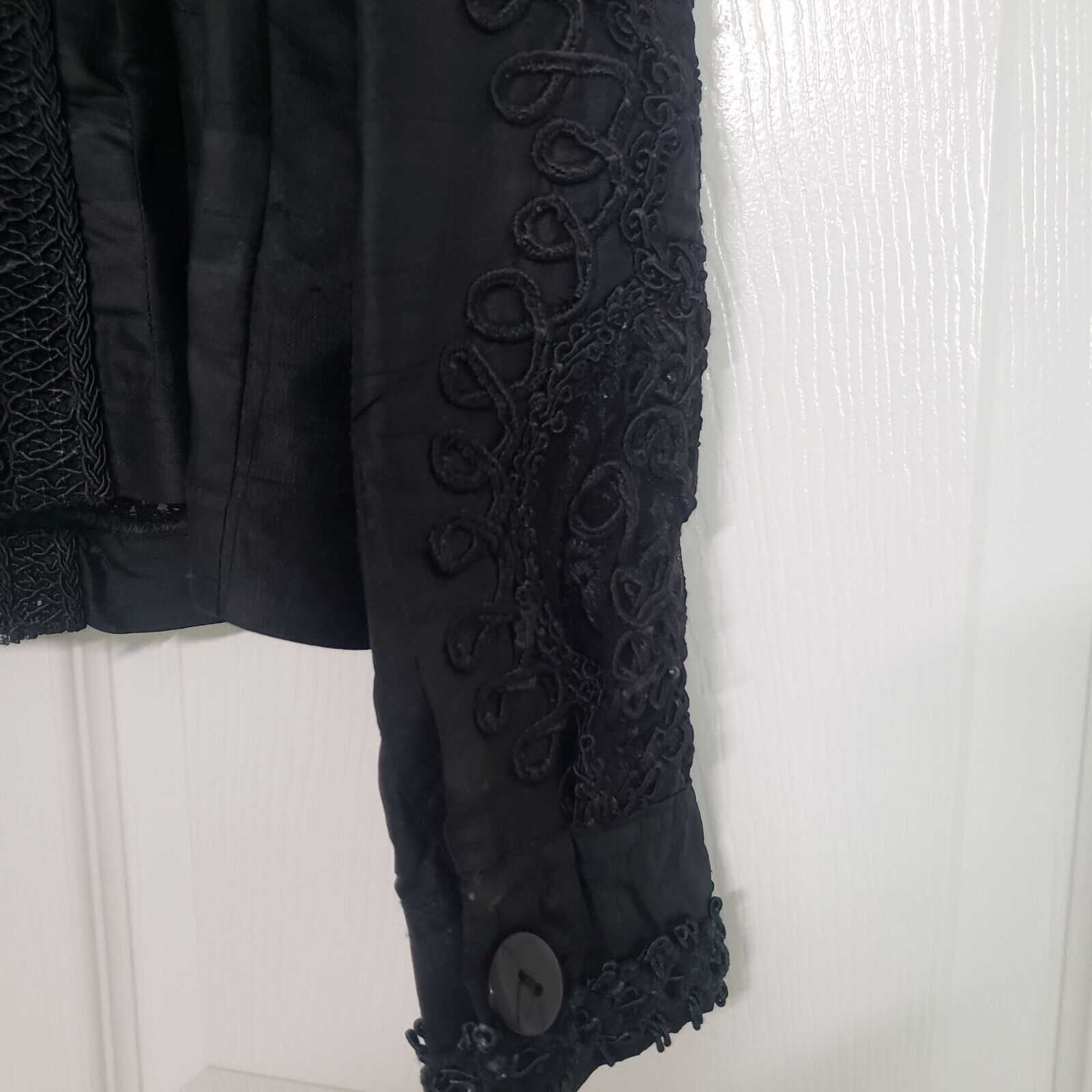 Designer Sandy Starkman Jacket Womens Size Medium Black 100% Silk Size M / US 6-8 / IT 42-44 - 11 Thumbnail