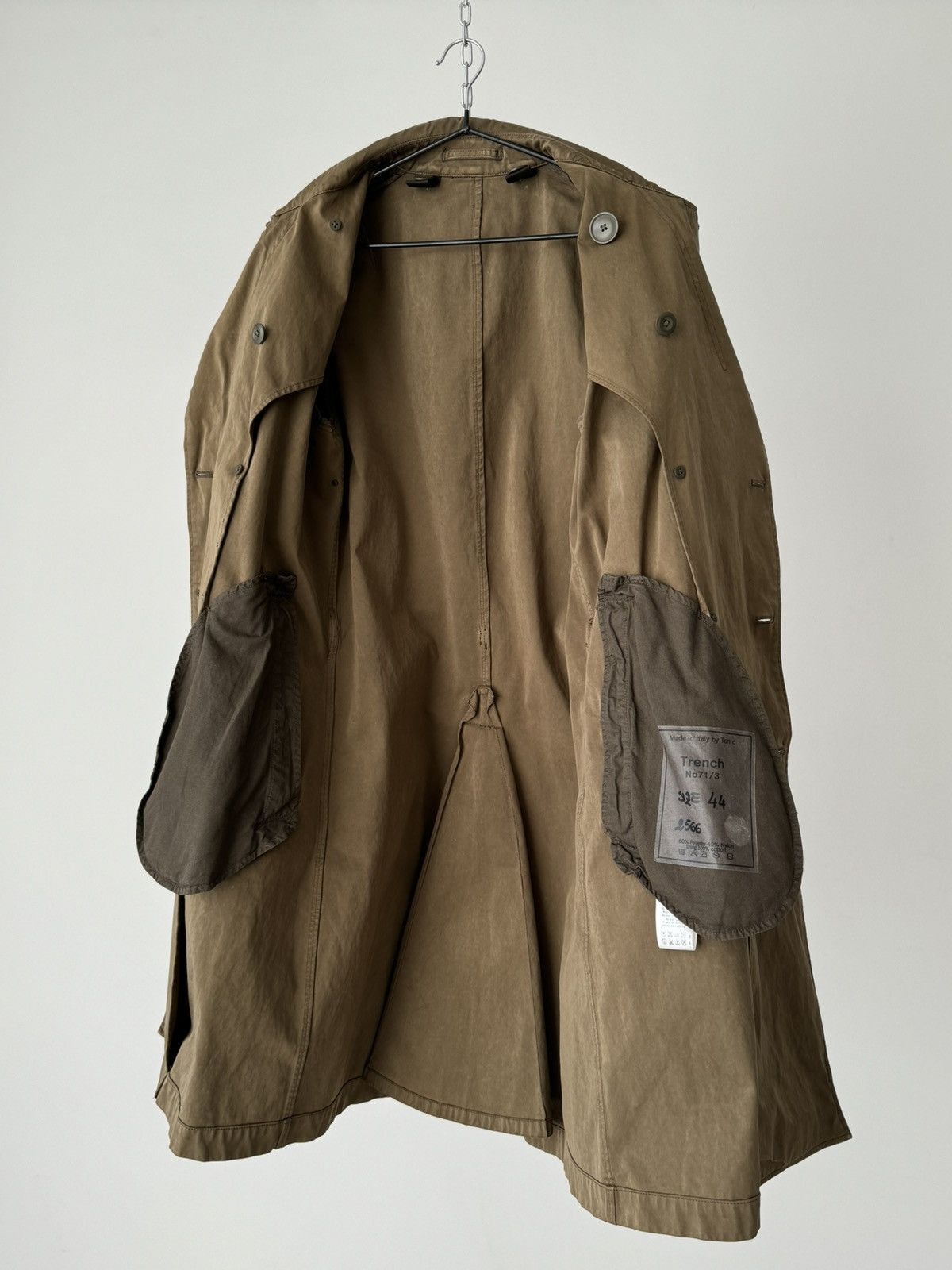 Japanese Brand × Ten C Ten C Double Breasted Belted Khaki Long Trench Coat Size US S / EU 44-46 / 1 - 7 Thumbnail