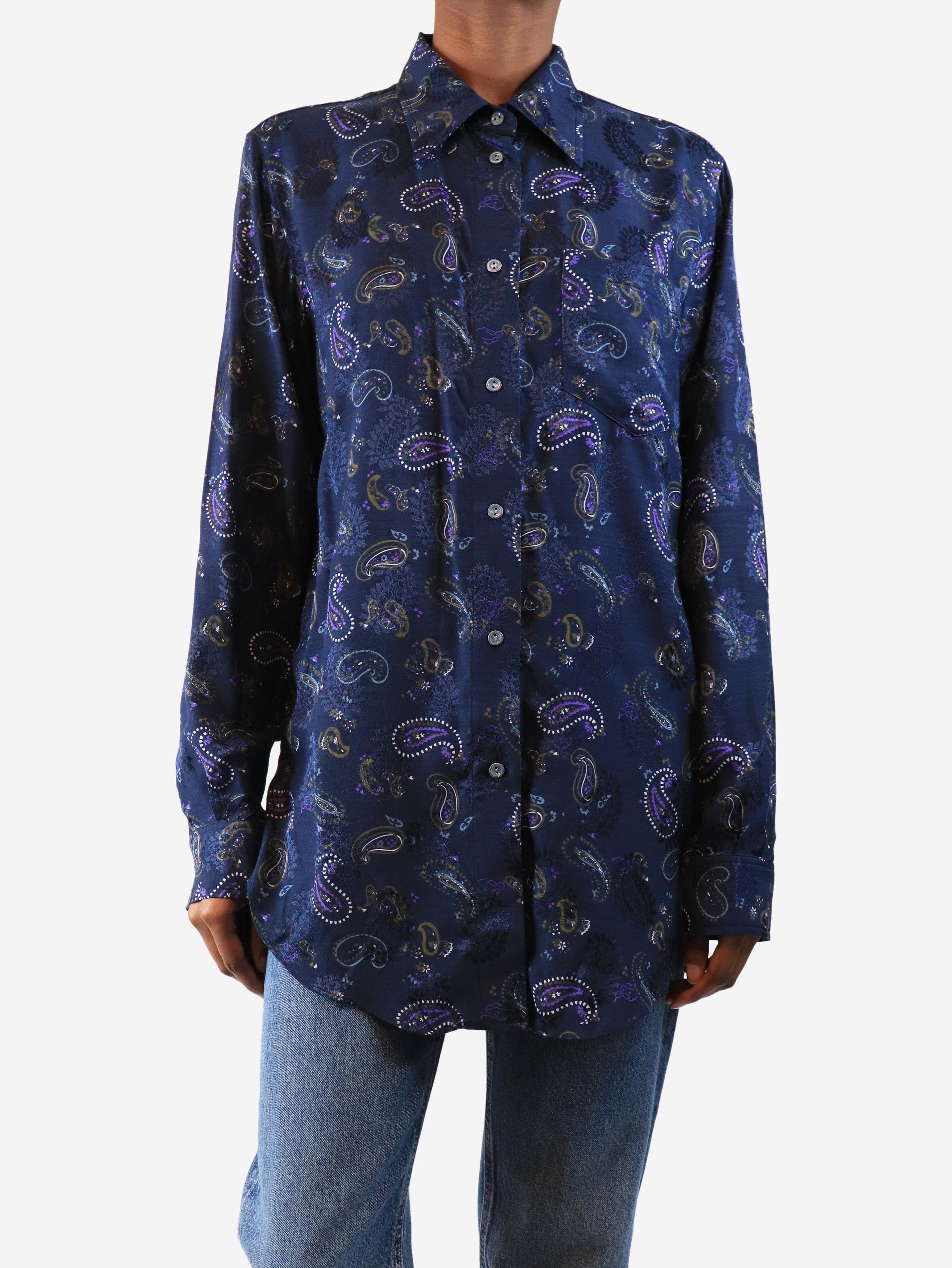 Acne Studios Dark blue paisley shirt - UK 6 Size XS / US 0-2 / IT 36-38 - 1 Thumbnail
