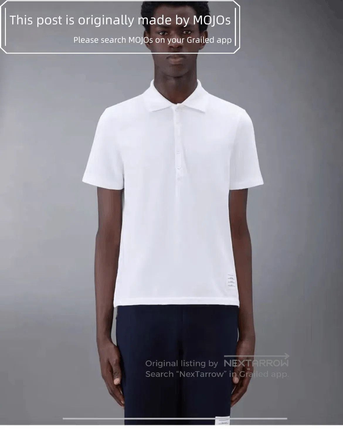 Thom Browne Sz 4 Thom Browne Back Triple Stripe White Polo. Size US XL / EU 56 / 4 - 7 Thumbnail