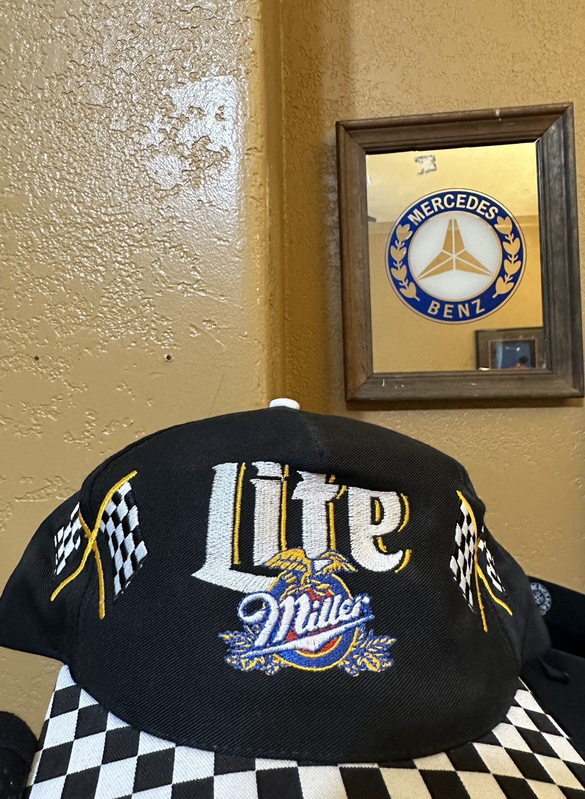 4GSELLER × Vintage Vintage 80s Miller Lite Beer Checkered Snapback Hat Size ONE SIZE - 2 Thumbnail