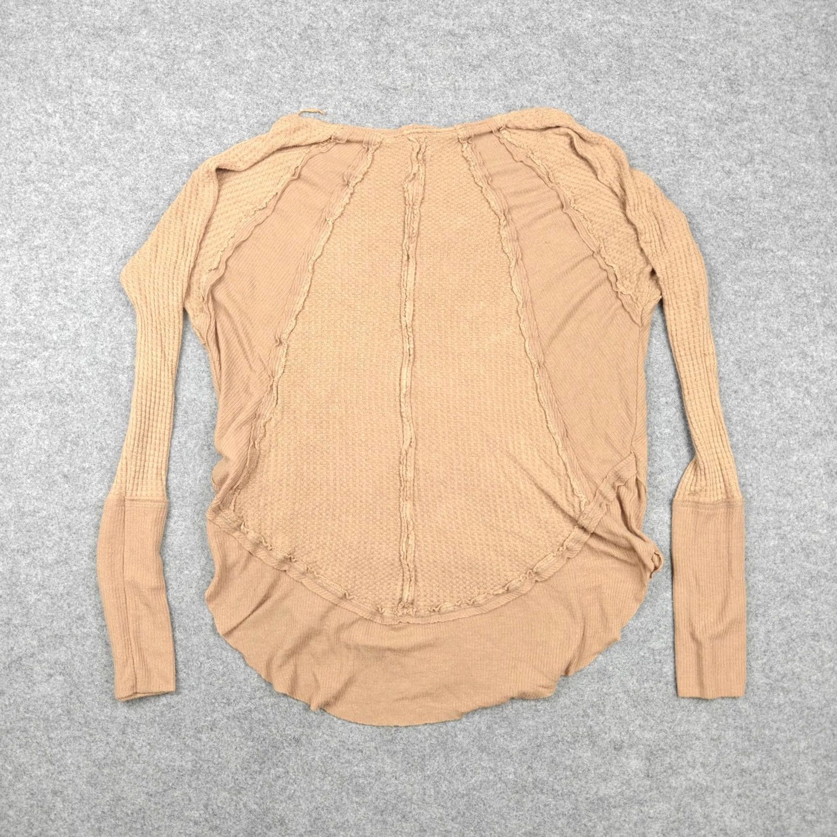 Vintage We The Free Shirt Womens Small Beige Thermal Waffle Knit Tunic Long Sleeve Size S / US 4 / IT 40 - 5 Thumbnail