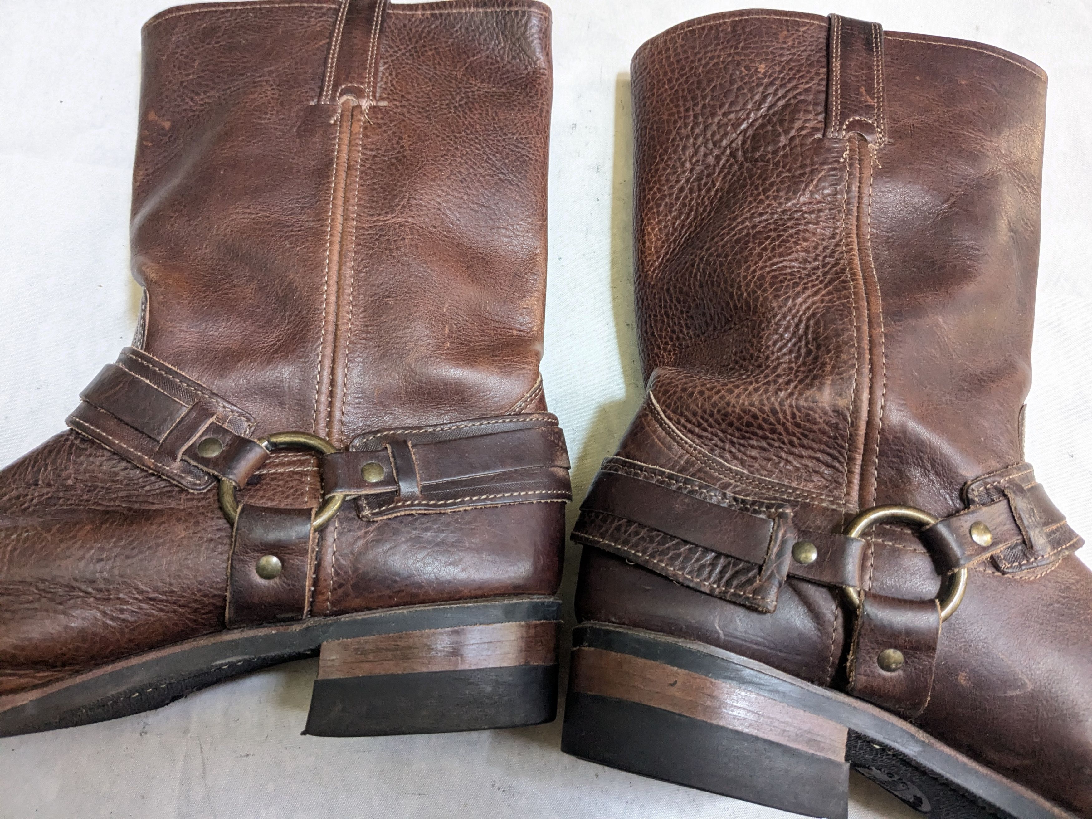 Frye Frye Harness Boots Belted Brown Leather 13 M Strap Size US 13 / EU 46 - 11 Thumbnail