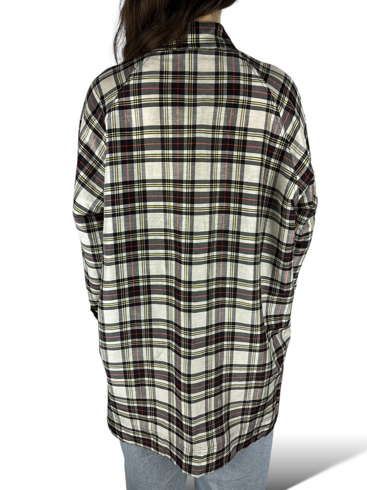 Ganni Ganni Oversized Plaid Shirt Long Sleeve Linen / Silk Pocket Size M / US 6-8 / IT 42-44 - 13 Thumbnail