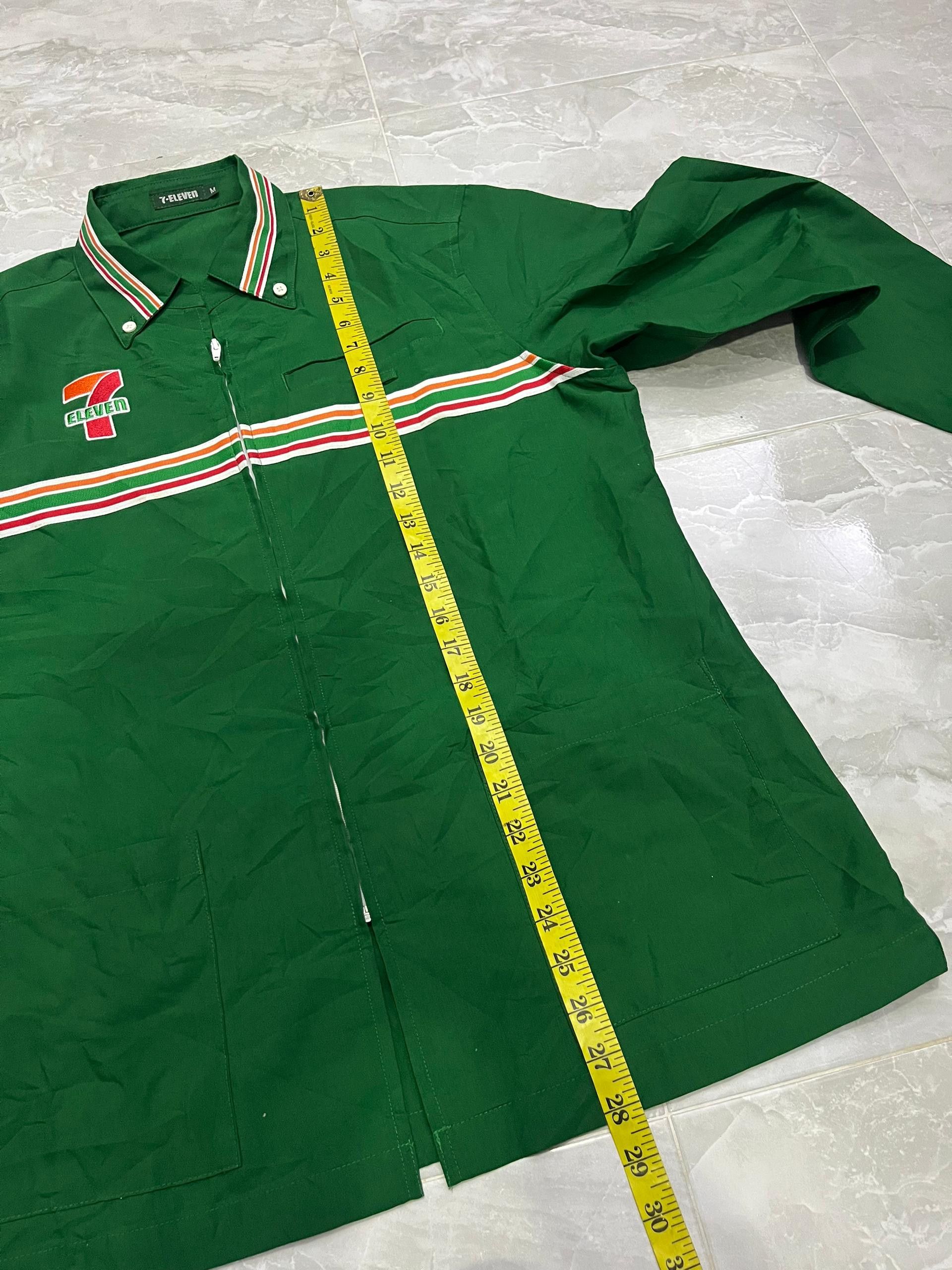 Japanese Brand 7-Eleven Japan Workwear Zip Shirt Racing Stripe Size US M / EU 48-50 / 2 - 13 Thumbnail