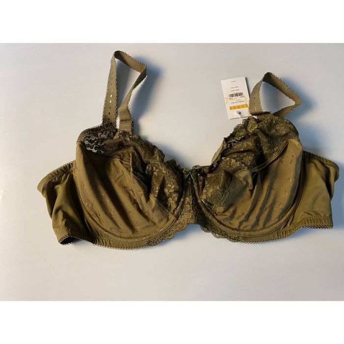 Unbrnd Delimira Women's Sexy Bra Lace Front Olive Colored Size 44C