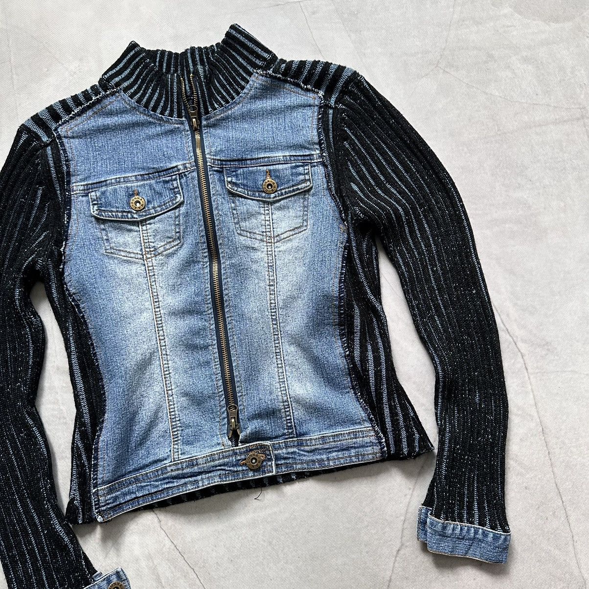 Miss Sixty Vintage Denim/Knit Sweater Hysteric Glamour Style Size L / US 10 / IT 46 - 2 Thumbnail