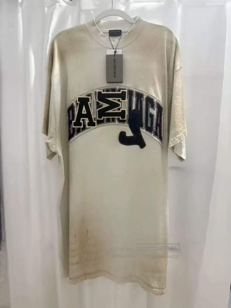 Balenciaga Balenciaga White Manchester United Mud Dye Destroyed Embro Size US M / EU 48-50 / 2 - 1 Thumbnail