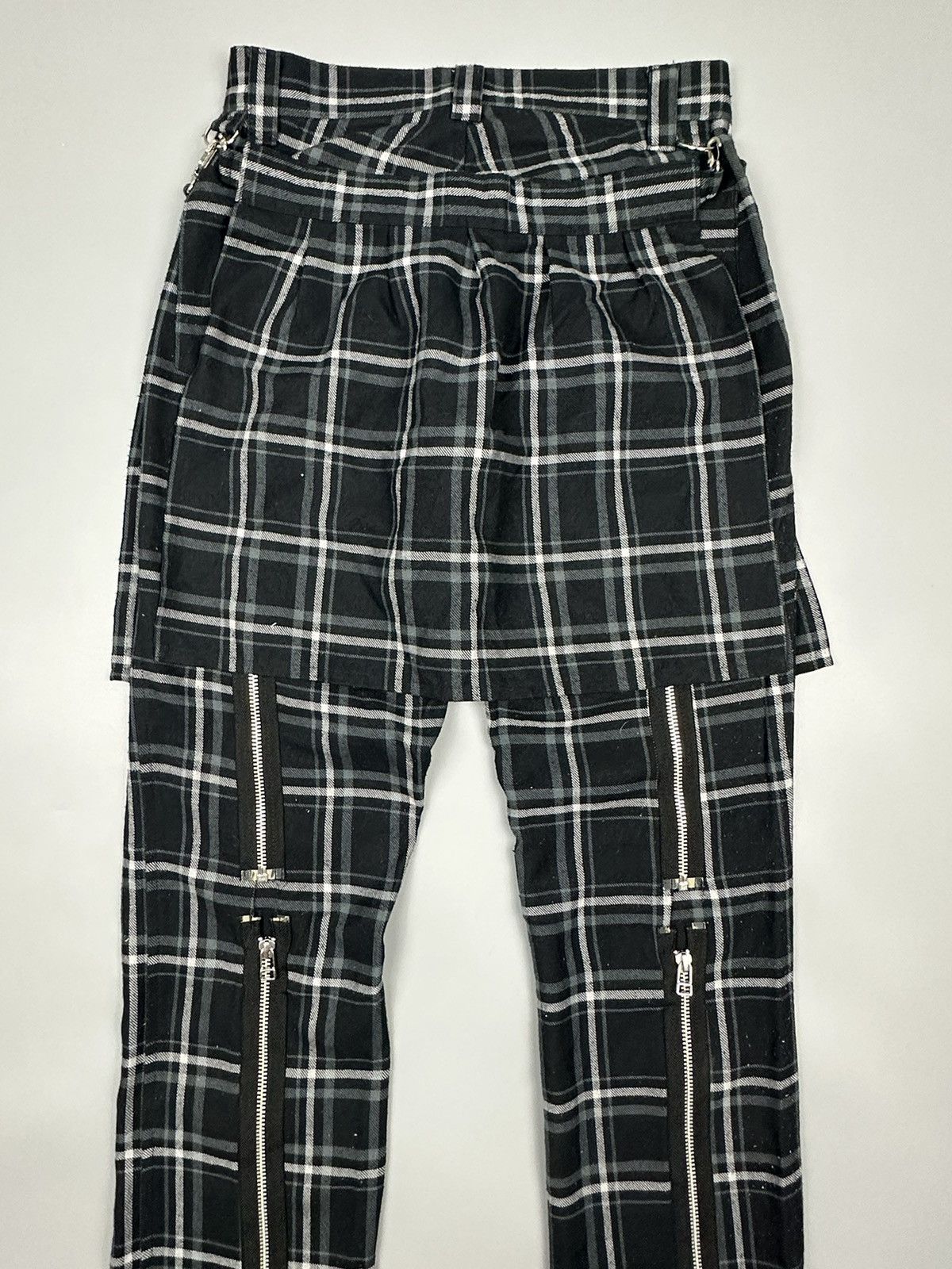 Seditionaries 🔥Sick🔥 Secret Agents Bondage Multi Zipper Checkered Pants Size US 27 - 3 Thumbnail