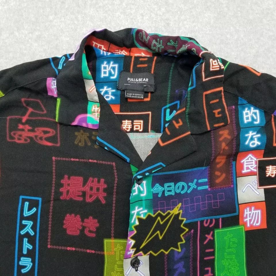 Pull & Bear Pull & Bear Shirt Mens Small Button Up Neon Lights Signs Size US S / EU 44-46 / 1 - 4 Thumbnail