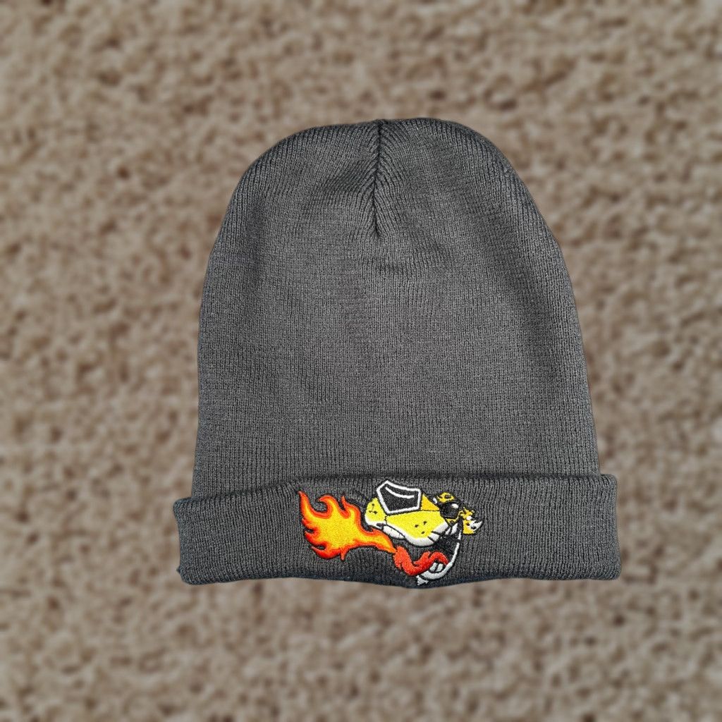 Mad Engine Mad Engine Beanie Hat Adult One Size Gray 100% Acrylic Embroidered Size ONE SIZE - 1 Thumbnail