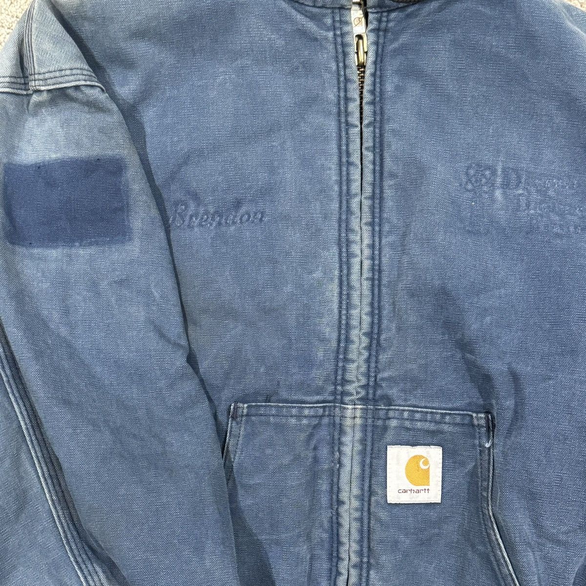Carhartt Vintage 90s Faded Blue Carhartt Hoodie Zip Up Jacket Size US L / EU 52-54 / 3 - 5 Thumbnail