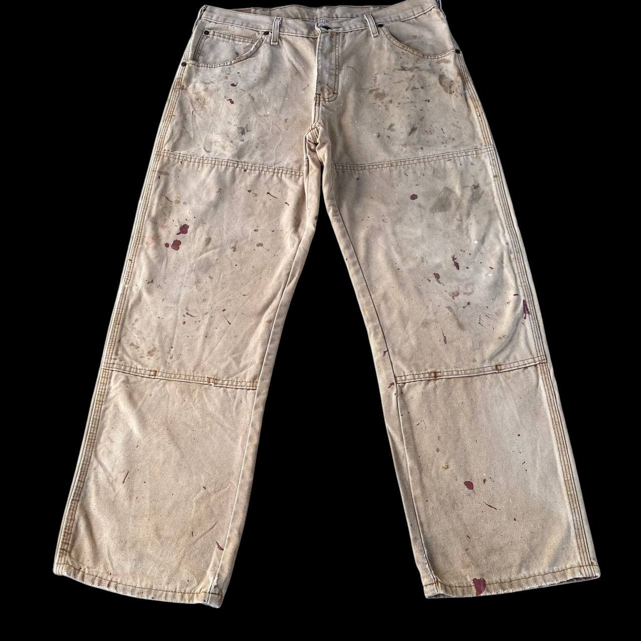 Dickies VINTAGE DICKIES DOUBLE KNEE DISTRESSED DENIM SPLATTER PAINT Size US 35 - 3 Thumbnail