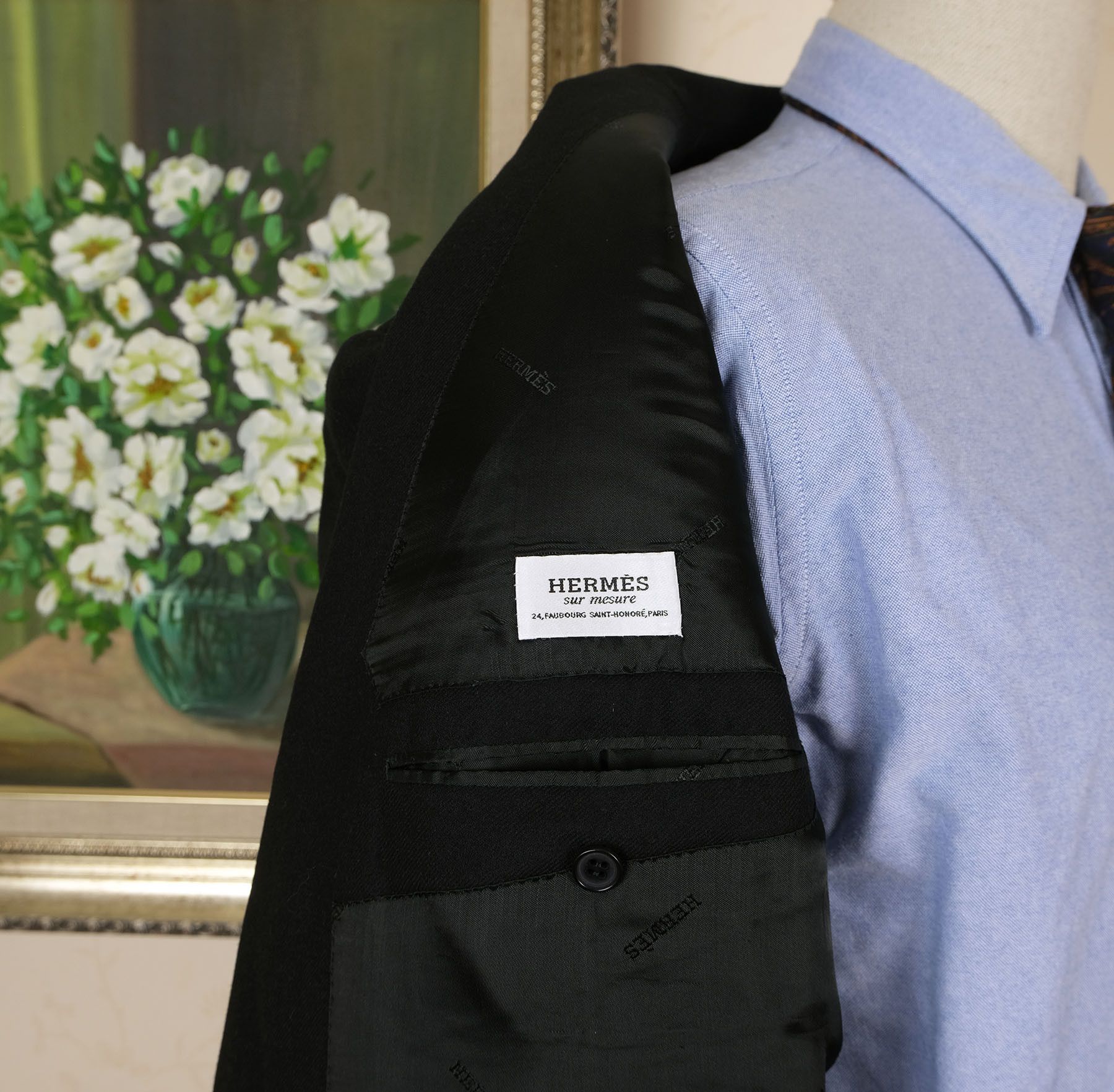 Hermes Hermès, black bespoke cashmere jacket, size 46UK or 48UK Size 46R - 6 Thumbnail