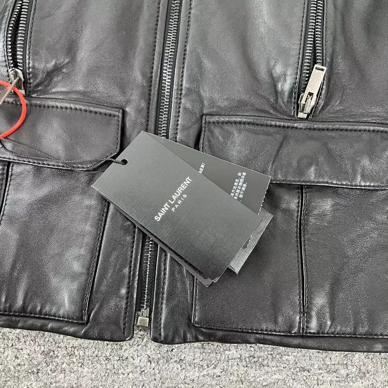 Saint Laurent Paris Saint Laurent Black Leather Biker Jacket-2507 Size US S / EU 44-46 / 1 - 6 Thumbnail