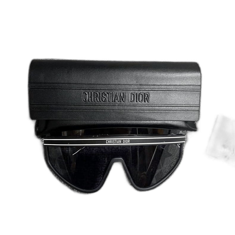 Christian Dior Black Metal Sunglasses with Case