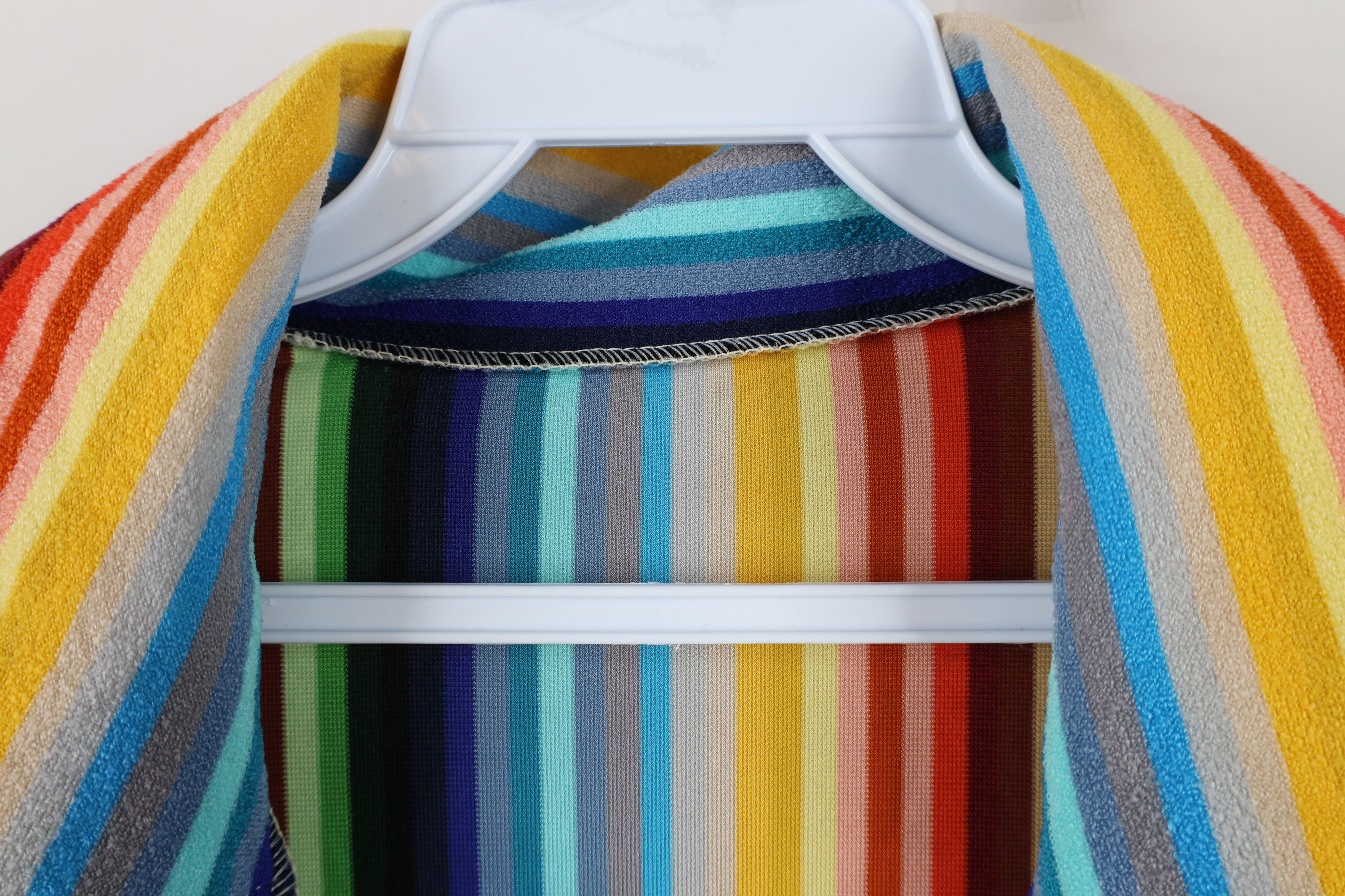 Vintage Vintage 70s Streetwear Rainbow Striped Terry Cloth Polo Size L / US 10 / IT 46 - 4 Thumbnail