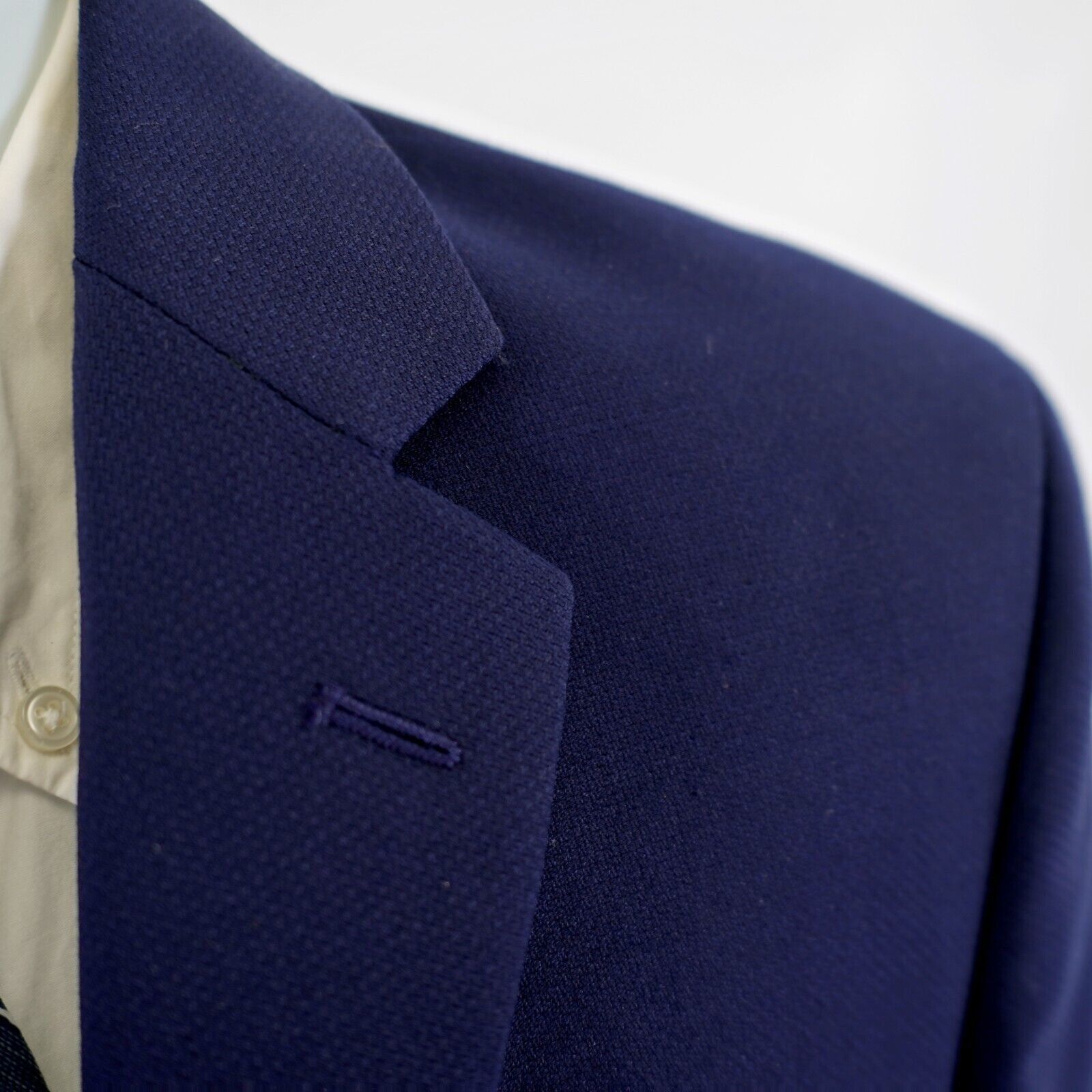 Pronto Uomo Pronto Uomo Textured Basketweave Wool Blue 36S 2 Button Blaz Size 36S - 2 Thumbnail
