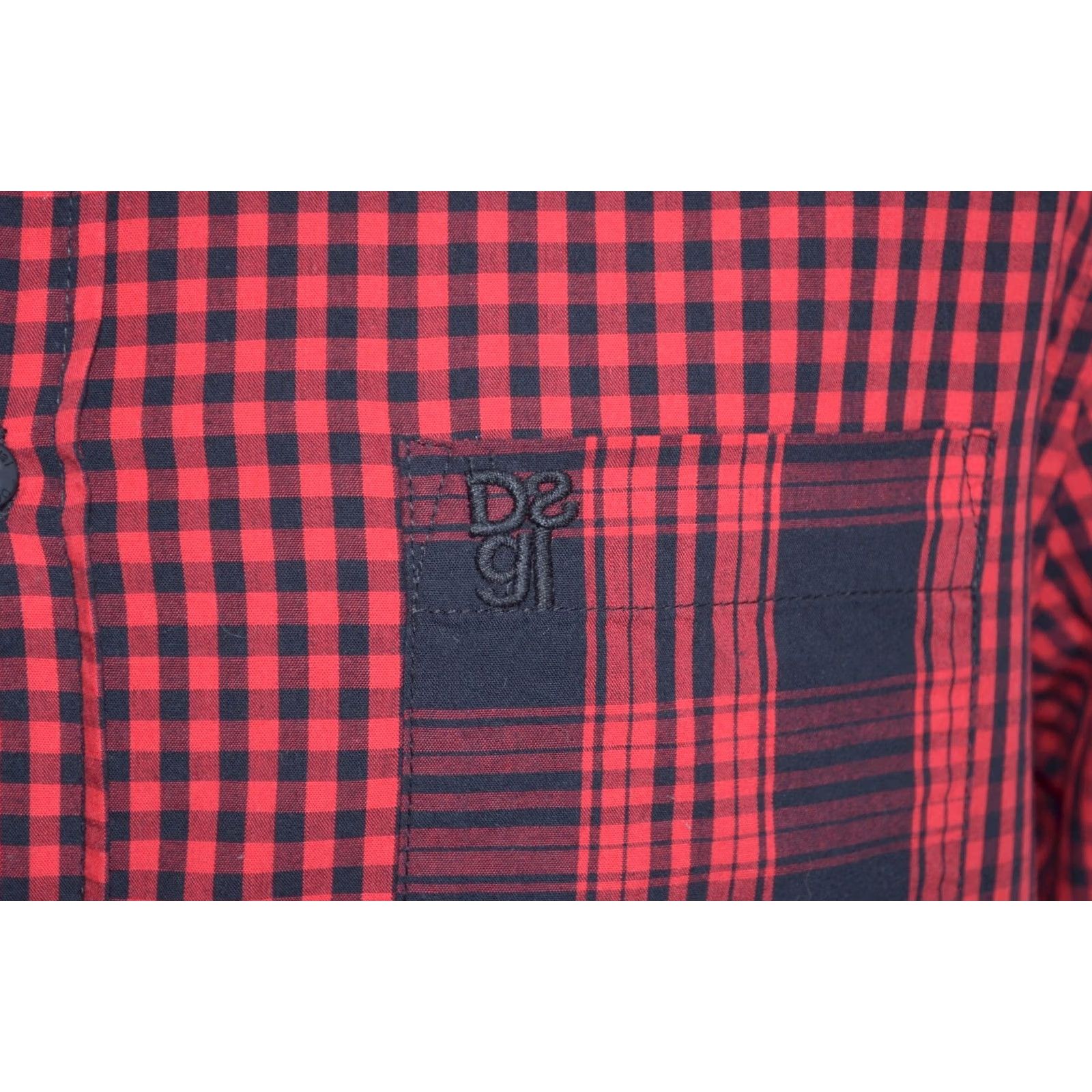 Desigual Desigual Shirt Button-Up Long Sleeve Casual XL Red Check Patchwork Button Up Mens XL Size US XL / EU 56 / 4 - 4 Thumbnail