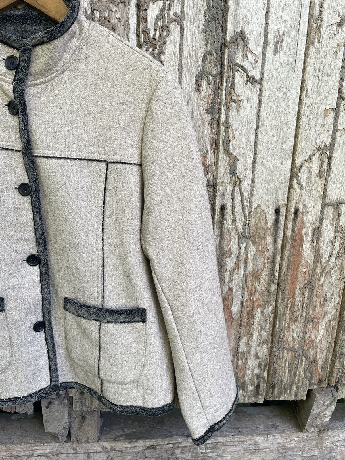 Designer AMISTA Panelled Wool-Blend Fleece Jacket Size M / US 6-8 / IT 42-44 - 7 Thumbnail
