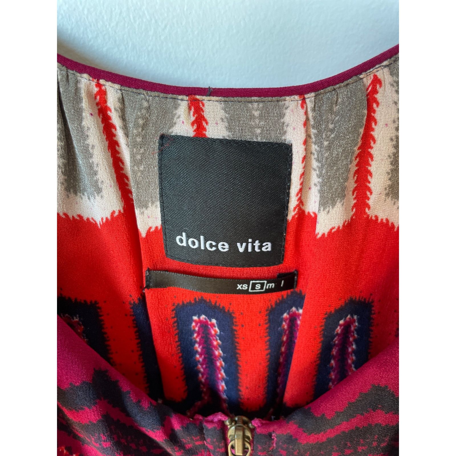 Dolce Vita Dolce Vita 100% Silk Exposed Zipper Front Mini Dress, S Size S / US 4 / IT 40 - 3 Thumbnail