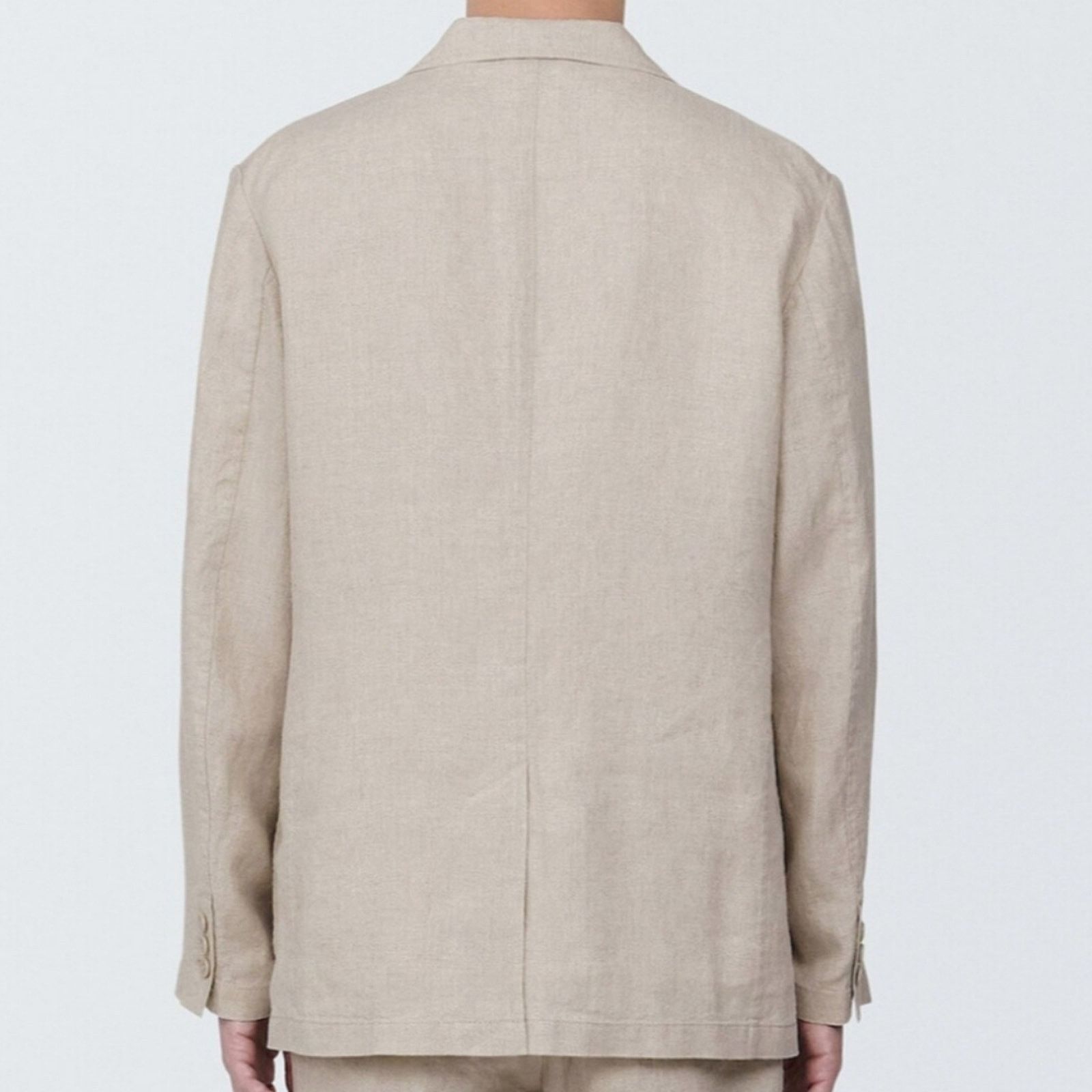 Muji MUJI JACKET, 100% LINEN, COLOR NATURAL,MEN L, RETAIL $119.90 Size US L / EU 52-54 / 3 - 3 Thumbnail