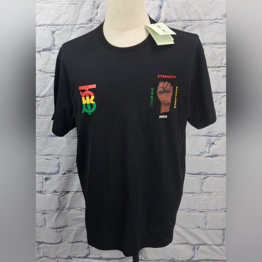 Burberry NWT Burberry Men's T-Shirt Tee Black Power Fist TB Logo Org Size US M / EU 48-50 / 2 - 1 Thumbnail