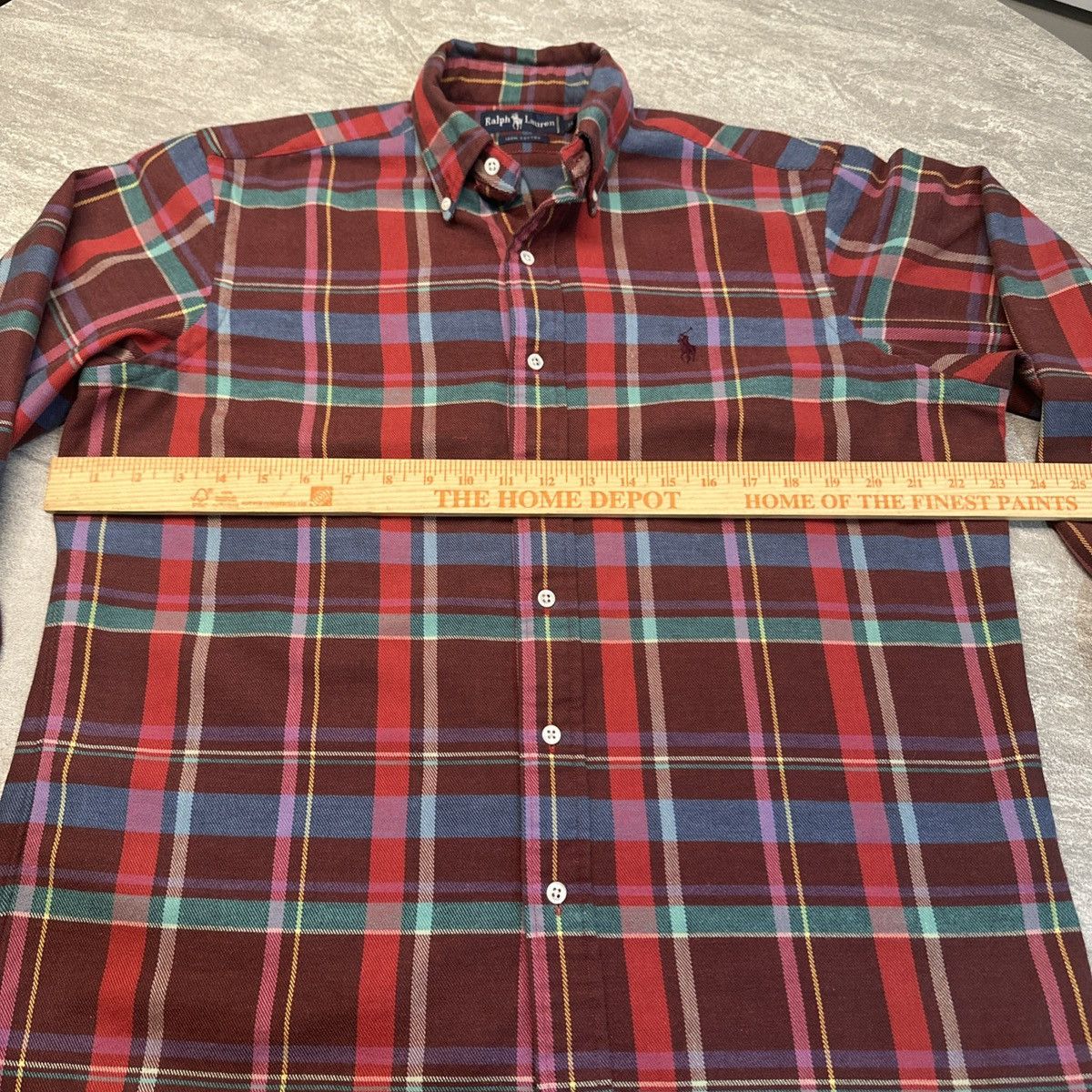 Polo Ralph Lauren × Vintage Ralph Lauren Shirt Mens Heavy Flannel VTG Y2K Madras Plaid Size US M / EU 48-50 / 2 - 6 Thumbnail