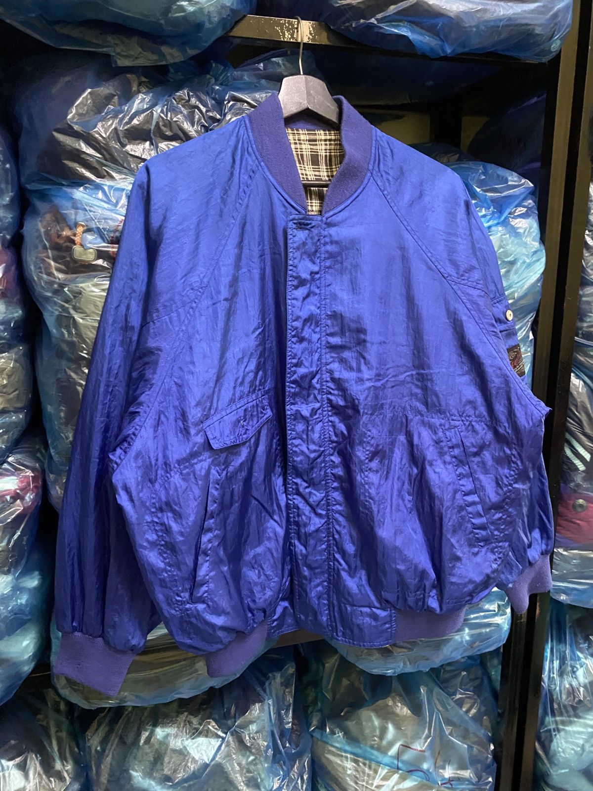 Vintage VINTAGE BLUE BOMBER JACKET Size US L / EU 52-54 / 3 - 3 Thumbnail