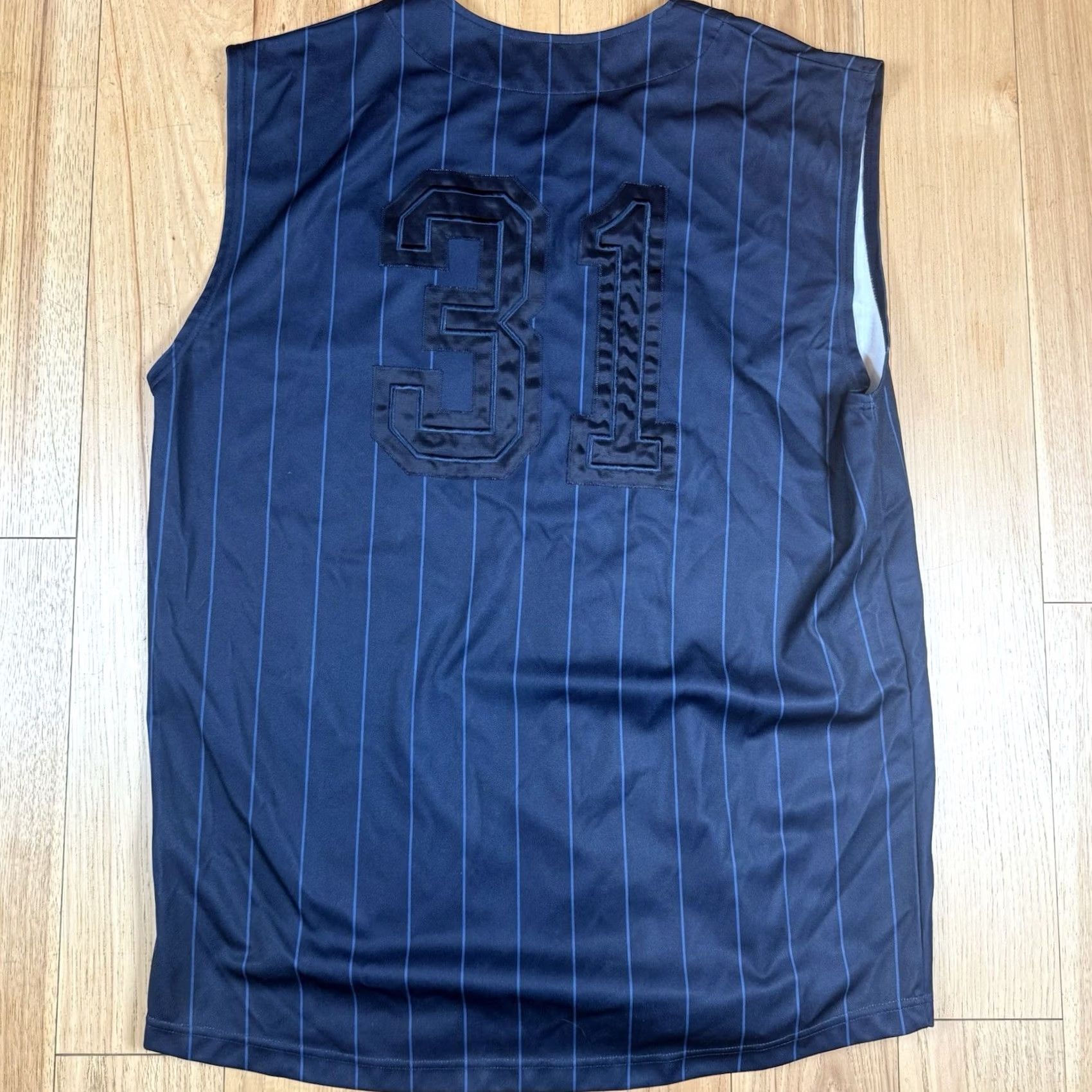 Nike VINTAGE Nike Baseball Jersey Tank Mens XL Blue Pinstripe N Logo Sleeveless 31 Size US XL / EU 56 / 4 - 5 Thumbnail