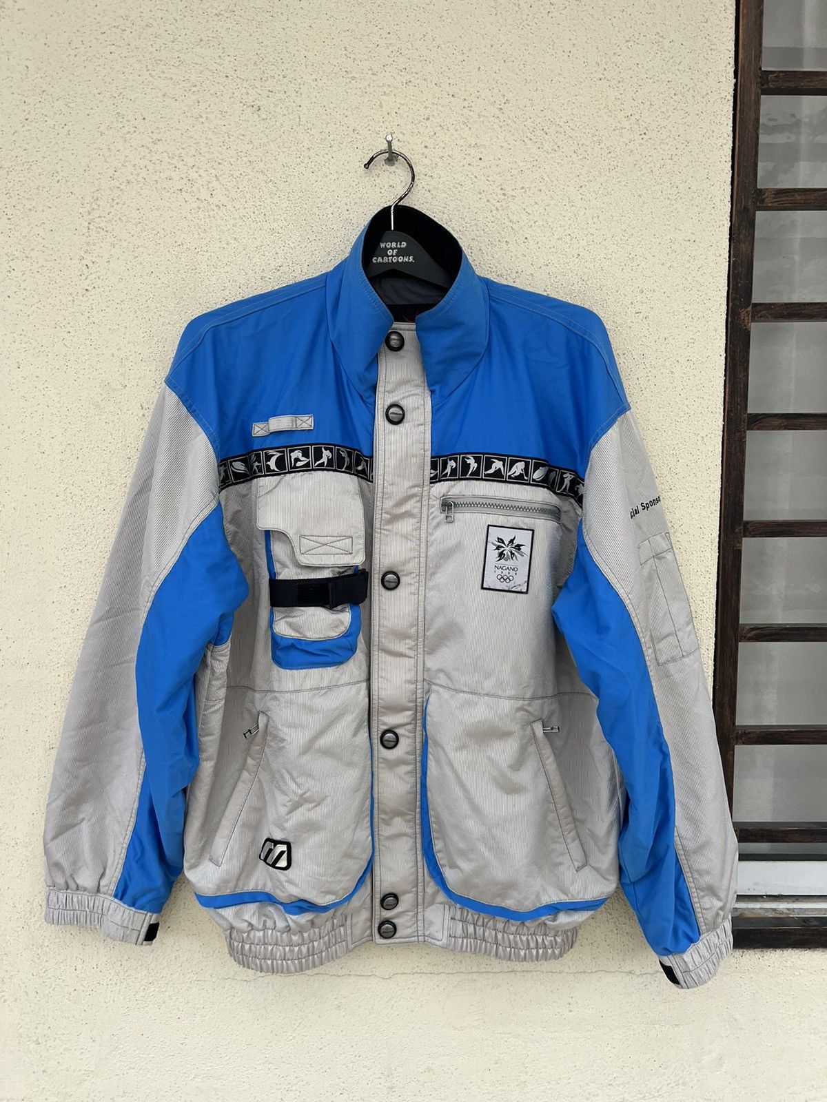 Mizuno 1998 Nagano Olympic Mizuno Official Sponsor Bomber Jacket Size US L / EU 52-54 / 3 - 6 Thumbnail