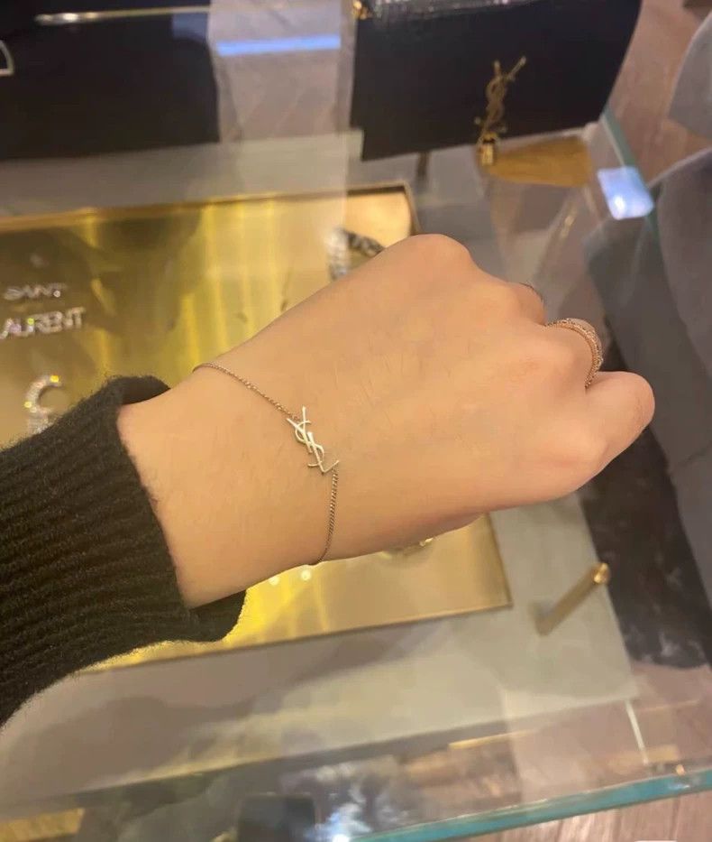 Saint Laurent Paris Saint Laurent Paris Silver logo bracelet Size ONE SIZE - 5 Thumbnail