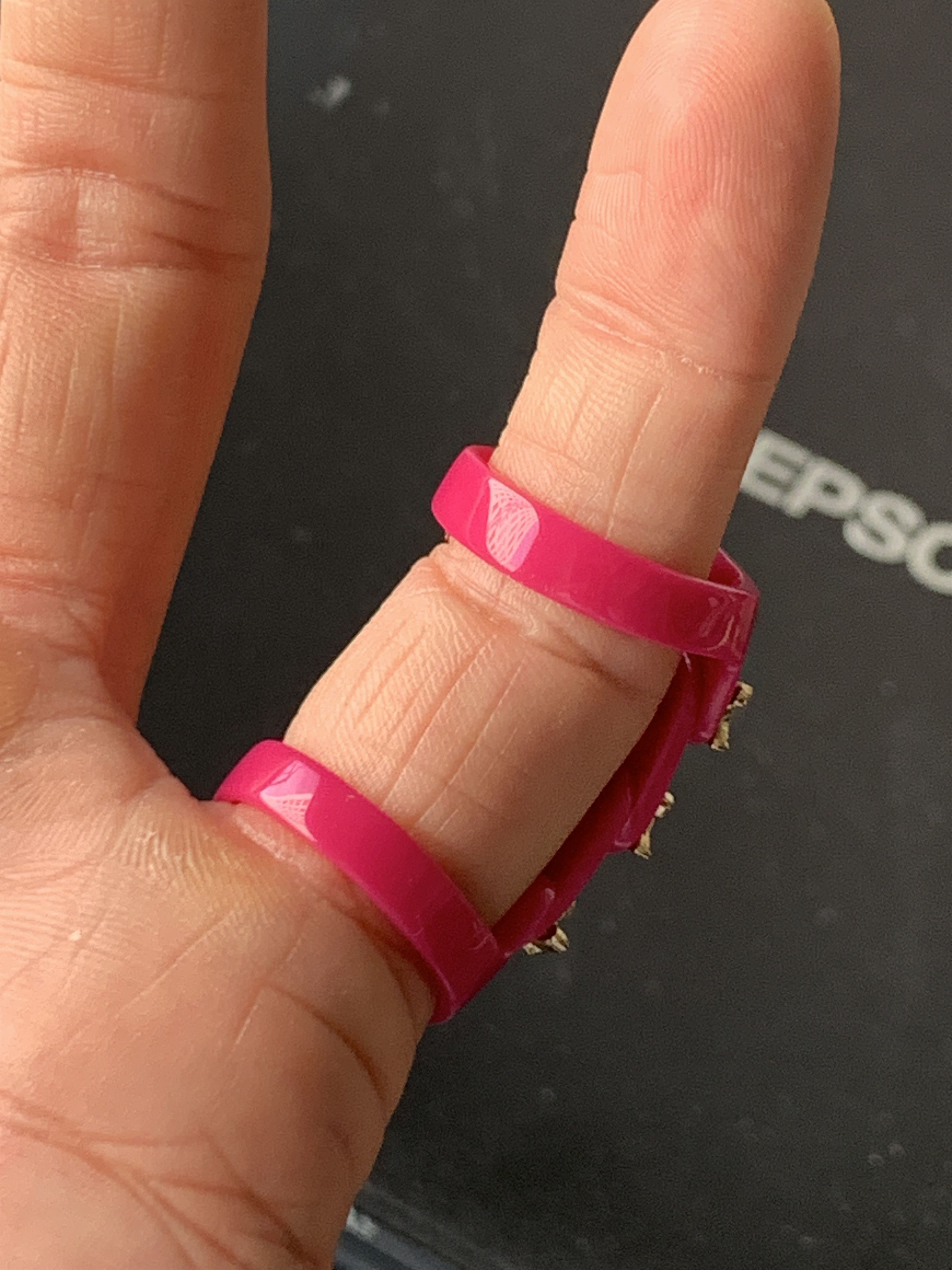 Vivienne Westwood Nana Anime M Vintage Armor Ring w/ Pink Resin Size ONE SIZE - 5 Thumbnail