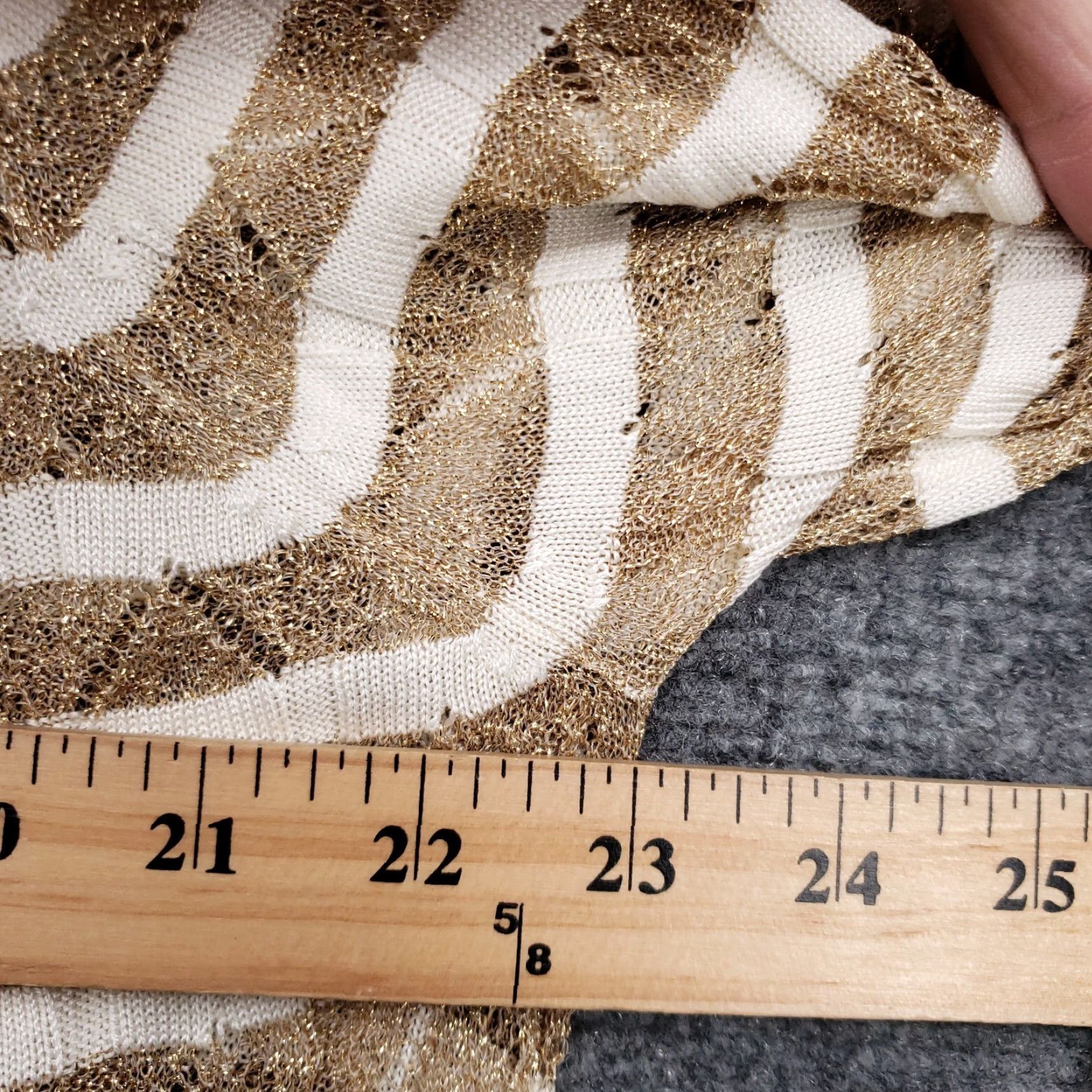 Vintage Sweaterworks Cardigan Sweater Womens L Brown Silk Metallic Striped Open-Knit Ribbed Casual Clothing Styling Ladies Size L / US 10 / IT 46 - 6 Thumbnail