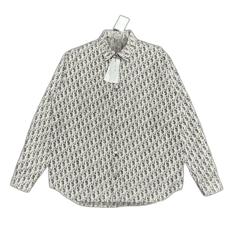 Dior New DIOR Logo Denim Shirt in Gray Size US M / EU 48-50 / 2 - 1 Thumbnail