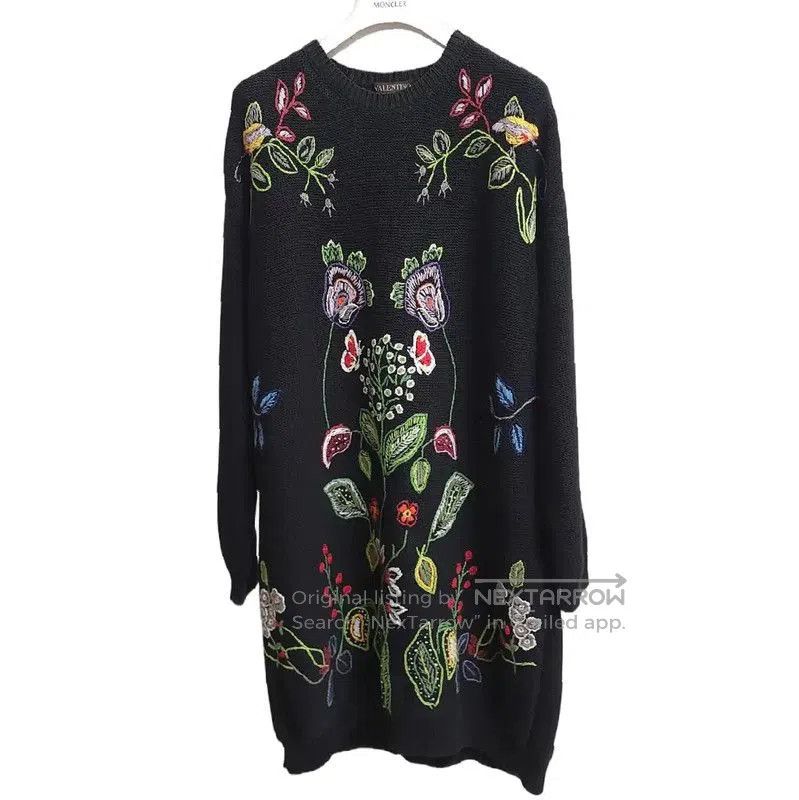 Valentino Valentino Black Wool Embroidered Long Dress . Size XXS / US 00 / IT 34 - 1 Thumbnail
