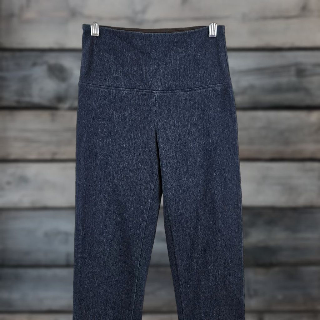 Vintage Lysse Womens Straight Leg Leggings Sz S Blue Pull On Mid Rise Cotton Blend Leggings Size 28" / US 6 / IT 42 - 1 Thumbnail