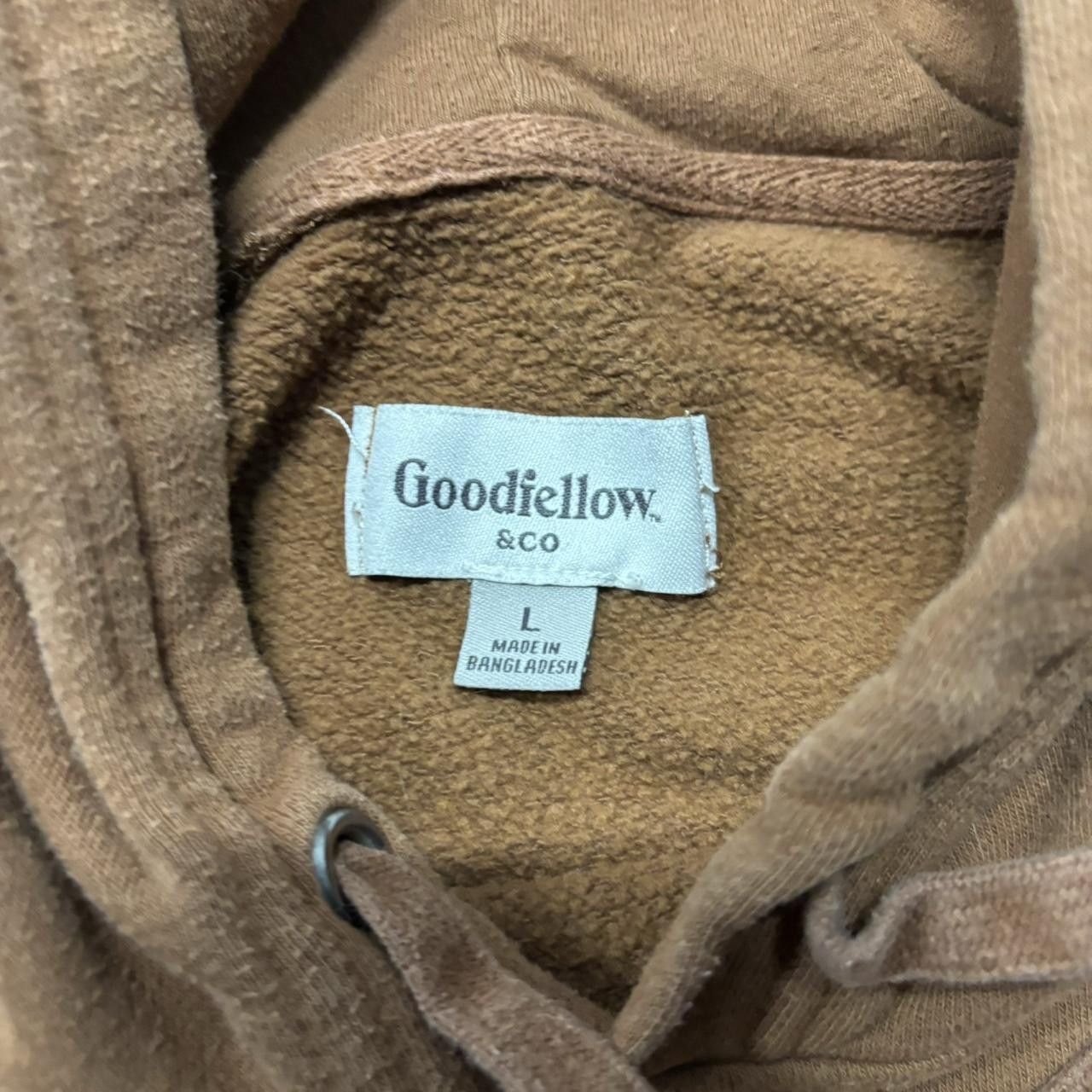 Japanese Brand × Vintage Crazy Vintage Y2K/2000s Light Brown Blank Essential Hoodie! Size US L / EU 52-54 / 3 - 6 Thumbnail