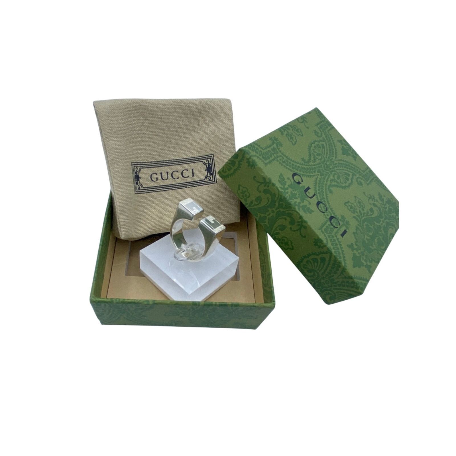 Gucci Authentic Gucci Sterling Silver GG Open Ring – Size 10 Size ONE SIZE - 7 Thumbnail
