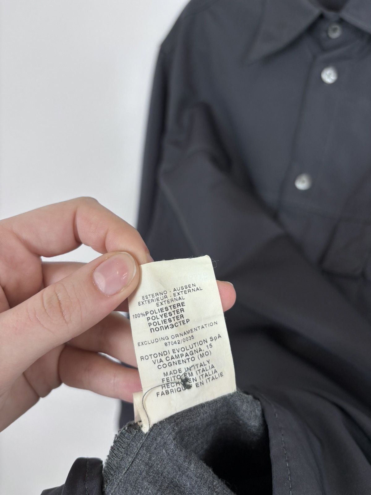 Trussardi Vintage Trussardi Jeans Men’s Navy Grey Long Sleeve Shirt Size US L / EU 52-54 / 3 - 15 Thumbnail