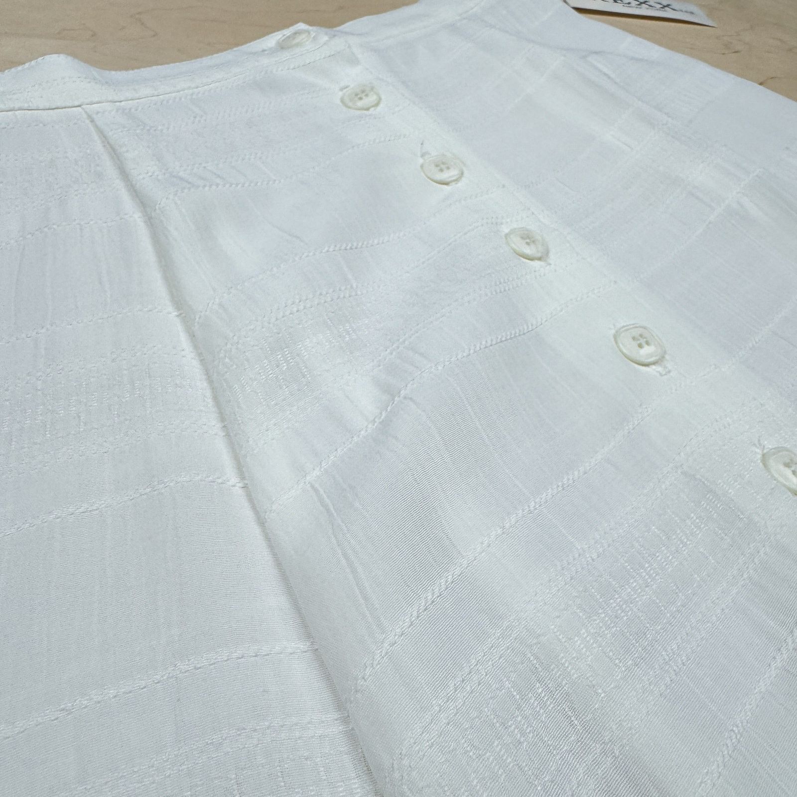 Vintage 80s Off White High Waist Button Front Maxi Skirt with Slits Size 29" - 4 Thumbnail